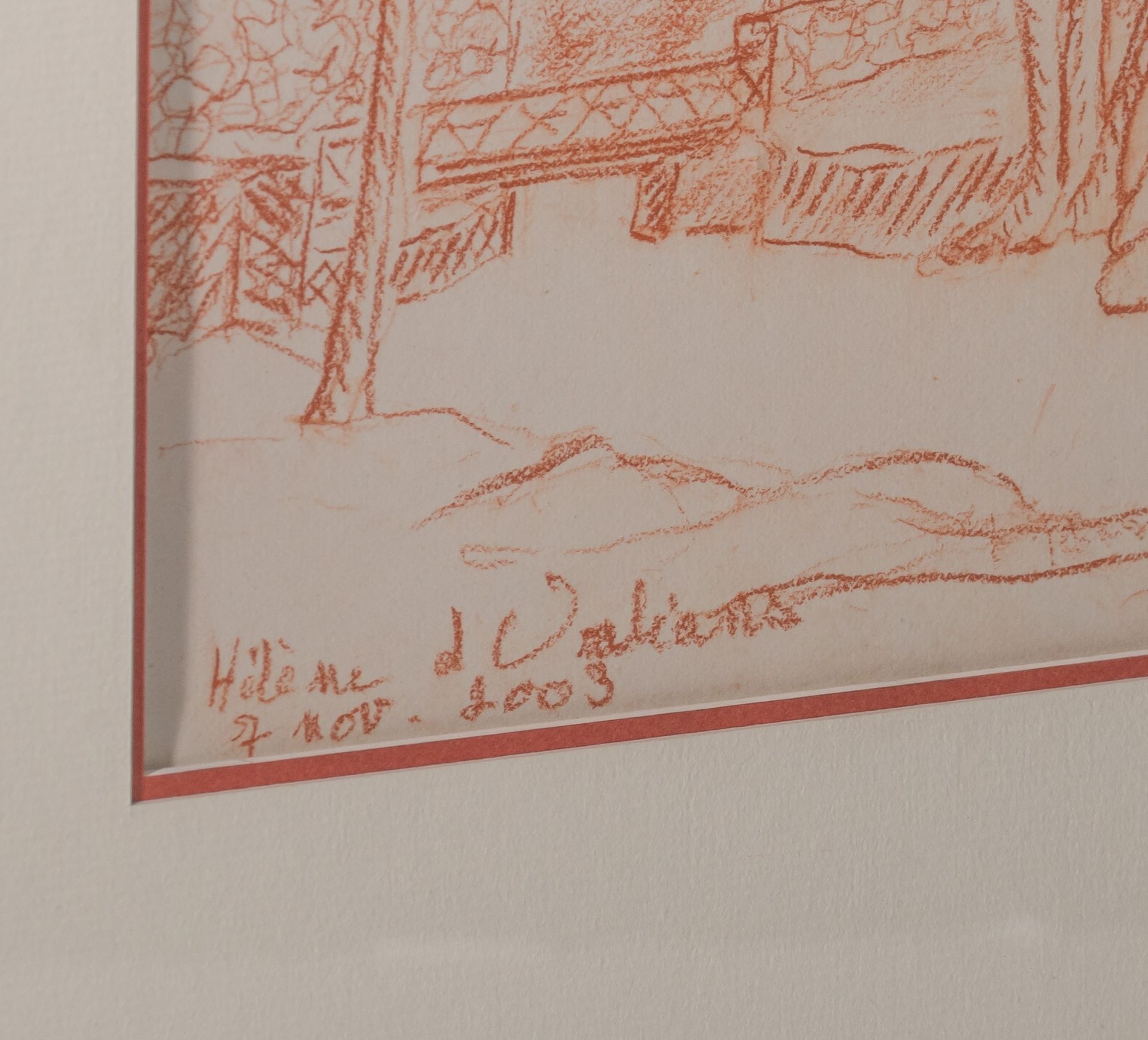 Hélène d'Orléans (1934), landscape with trees, sanguine drawing, 24,5 x 31,5 cm - Image 4 of 4