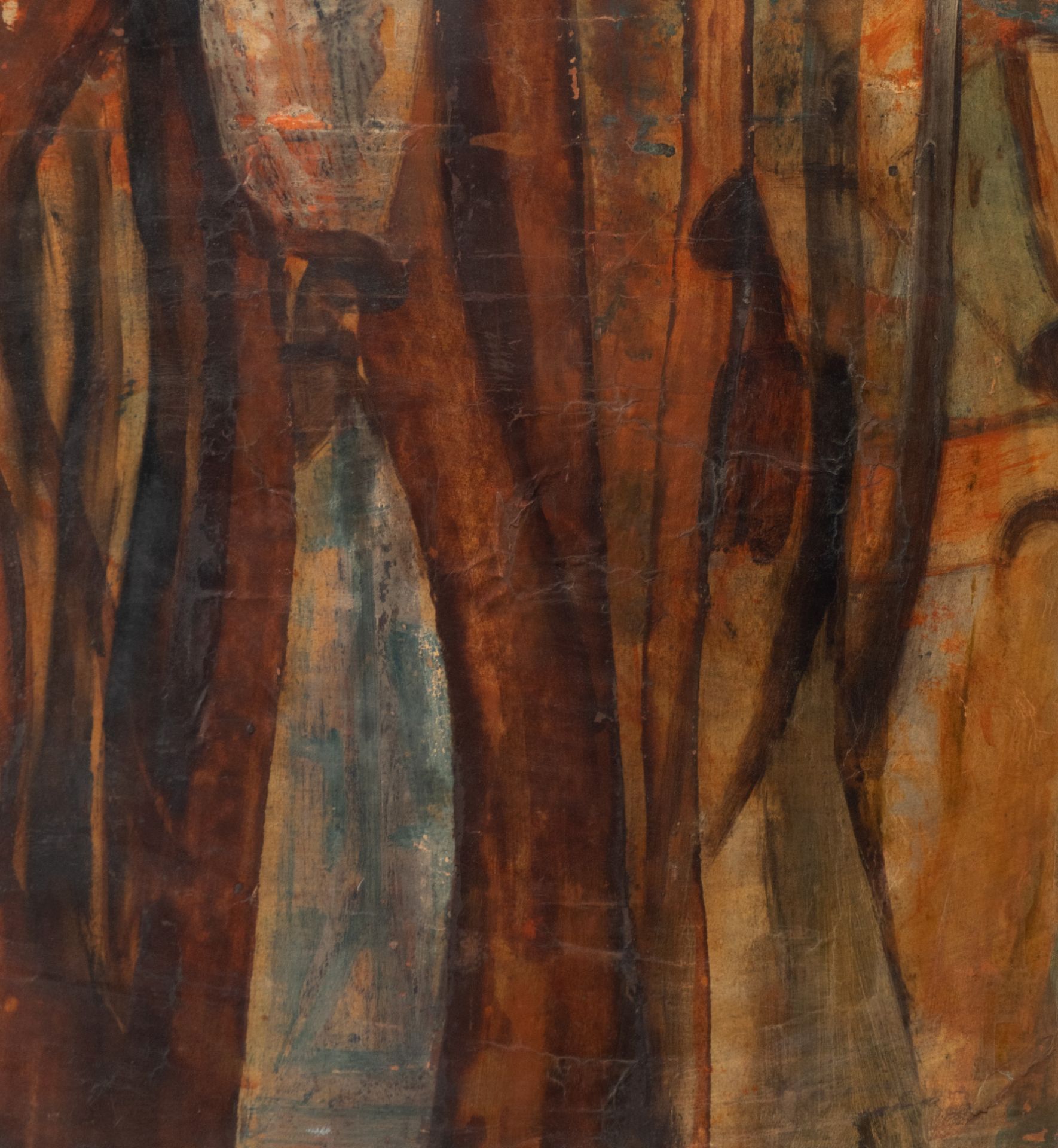 Floris Jespers (1889-1965), African lady walking in the forest, oil on paper, 35 x 50 cm - Bild 4 aus 5