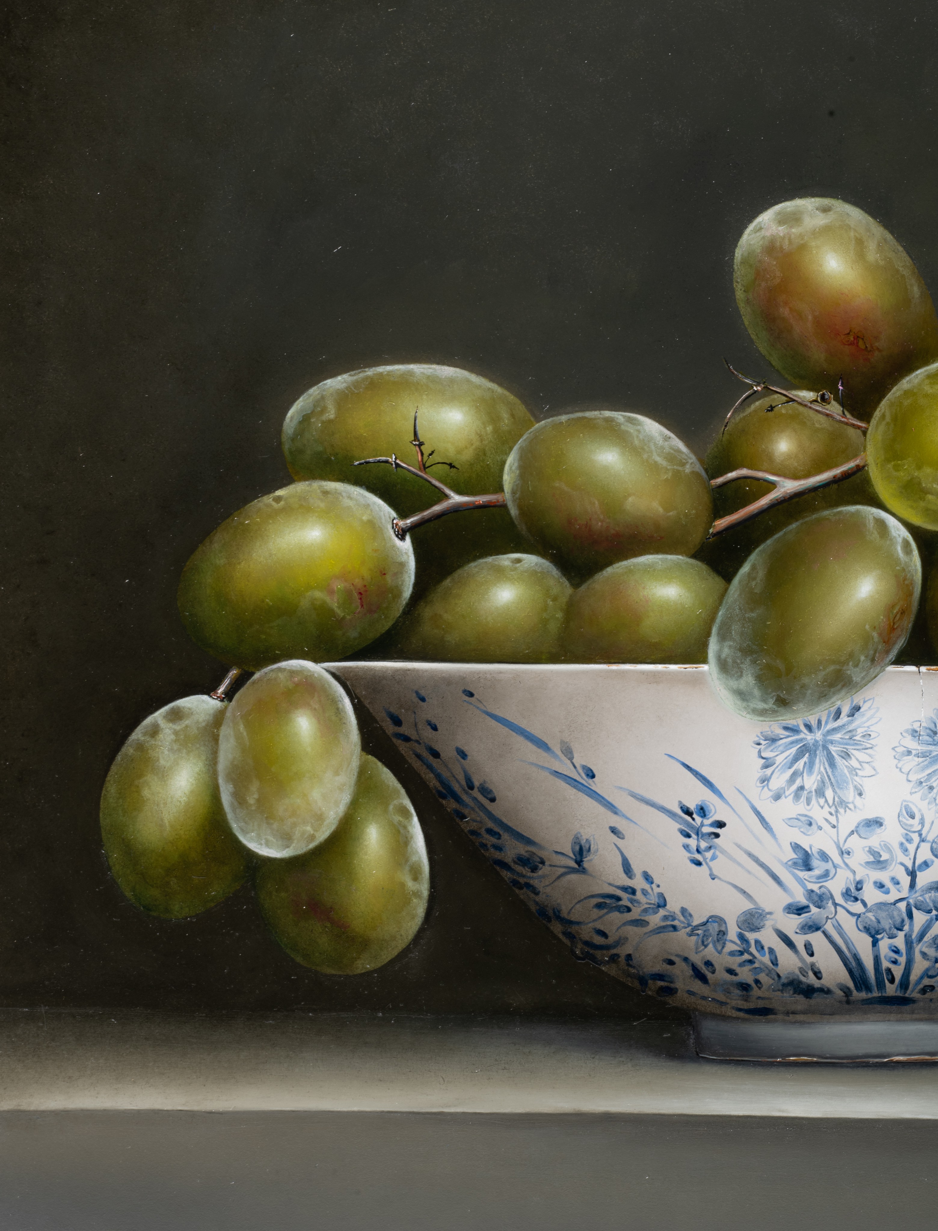 Ignace Bauwens, still life with grapes in a Chinese blossom bowl, oil on panel, 80 x 100 cm - Image 5 of 7