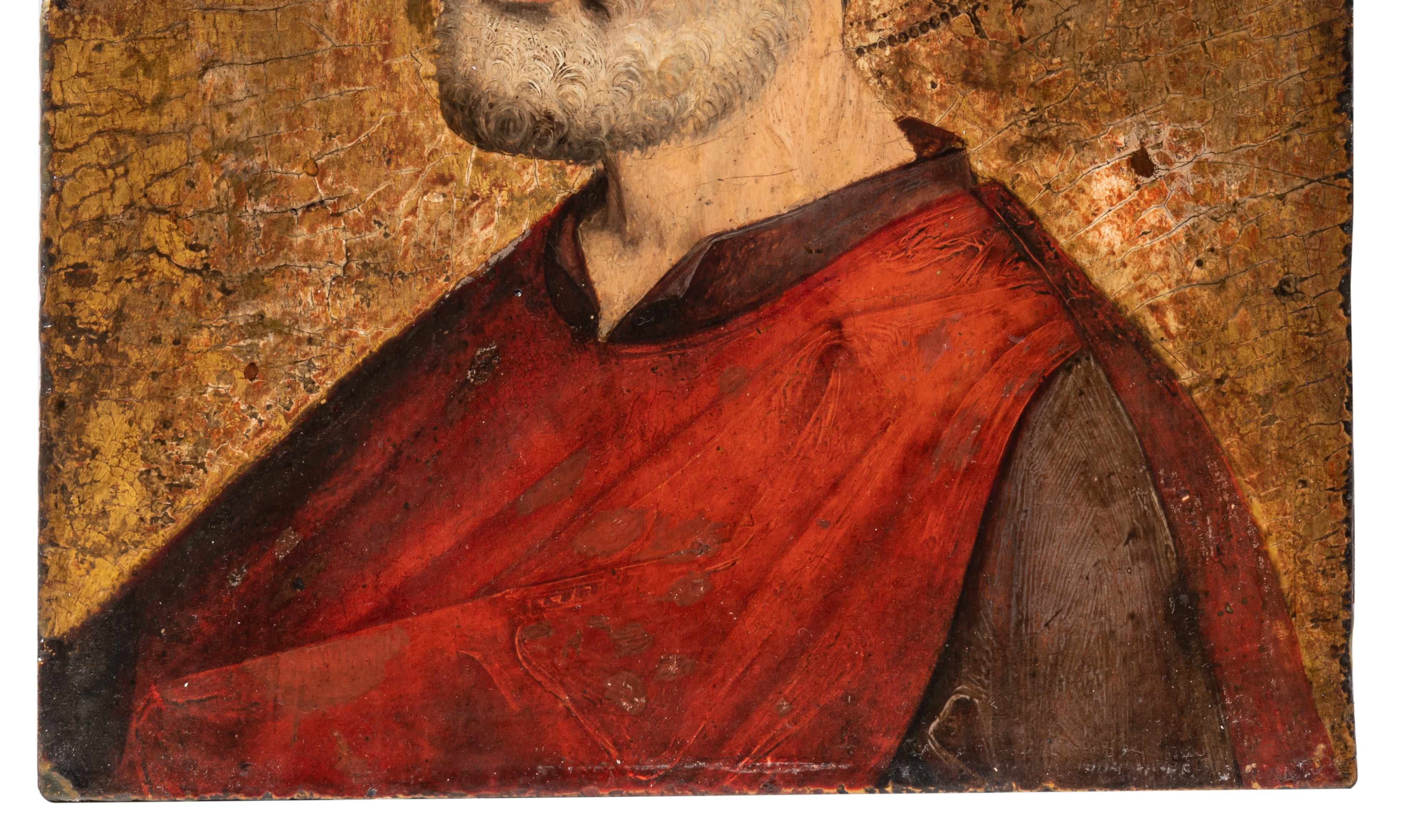 A rare quattrocento portrait of a Saint (Mark), tempera on gold ground wood, 27 x 33 cm - Image 5 of 5