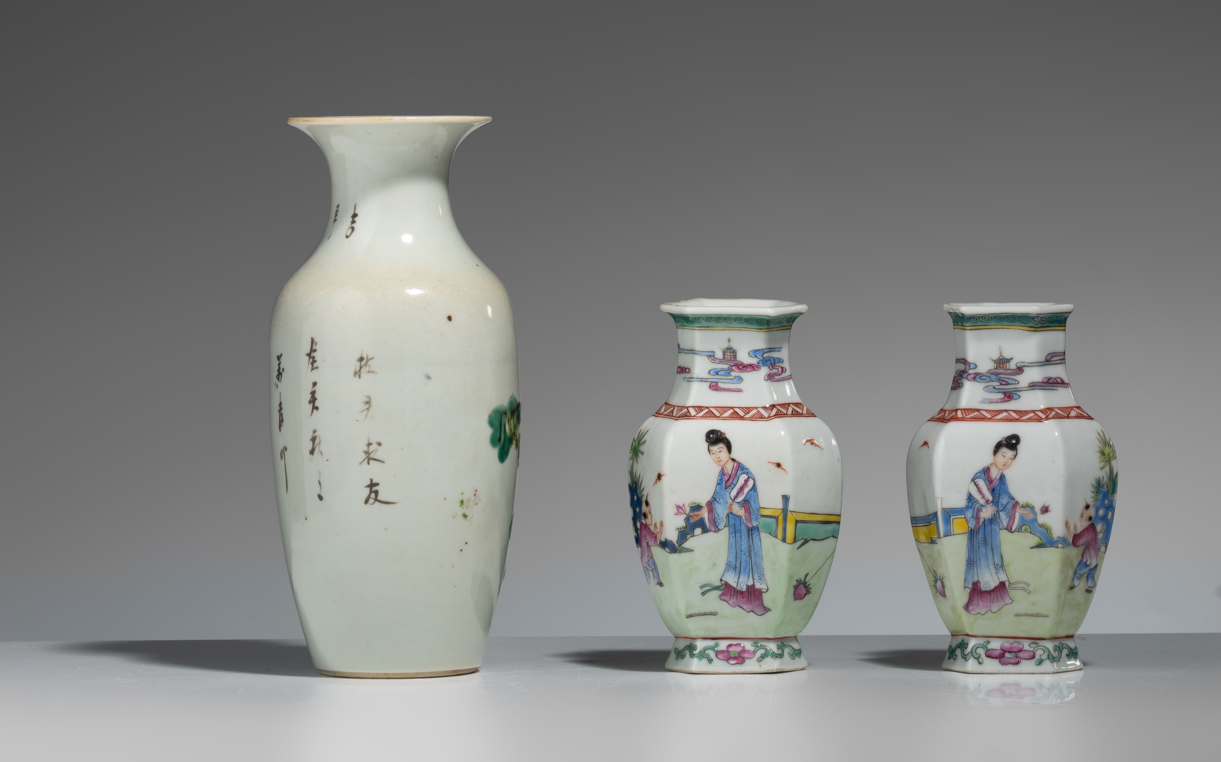 A collection of various Chinese porcelain ware, 19thC and 20thC, tallest H 53 cm (9) - Image 25 of 29