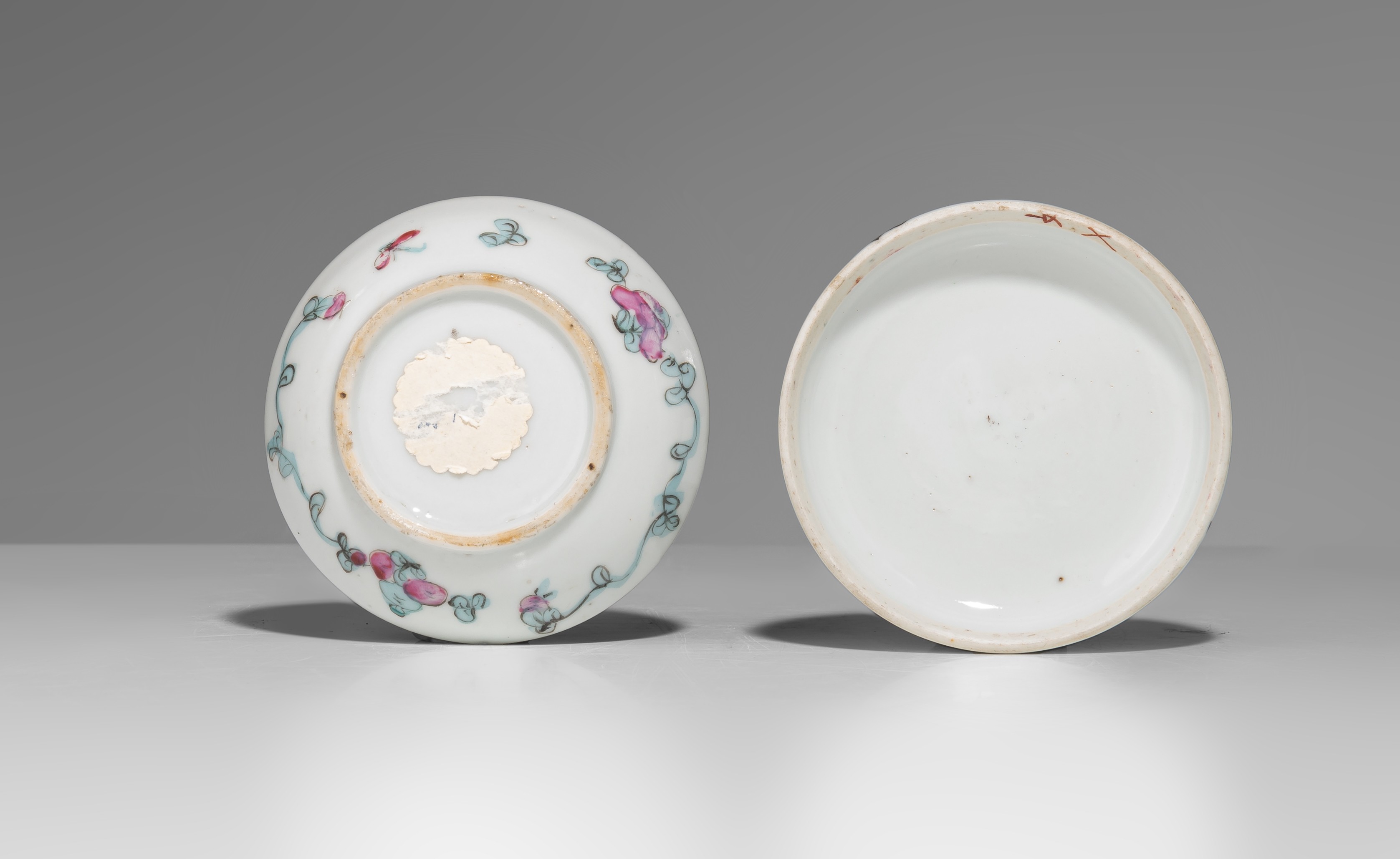 A collection of nine Chinese famille rose ware, two blue and white, and a Canton bowl and cover, (in - Image 35 of 35
