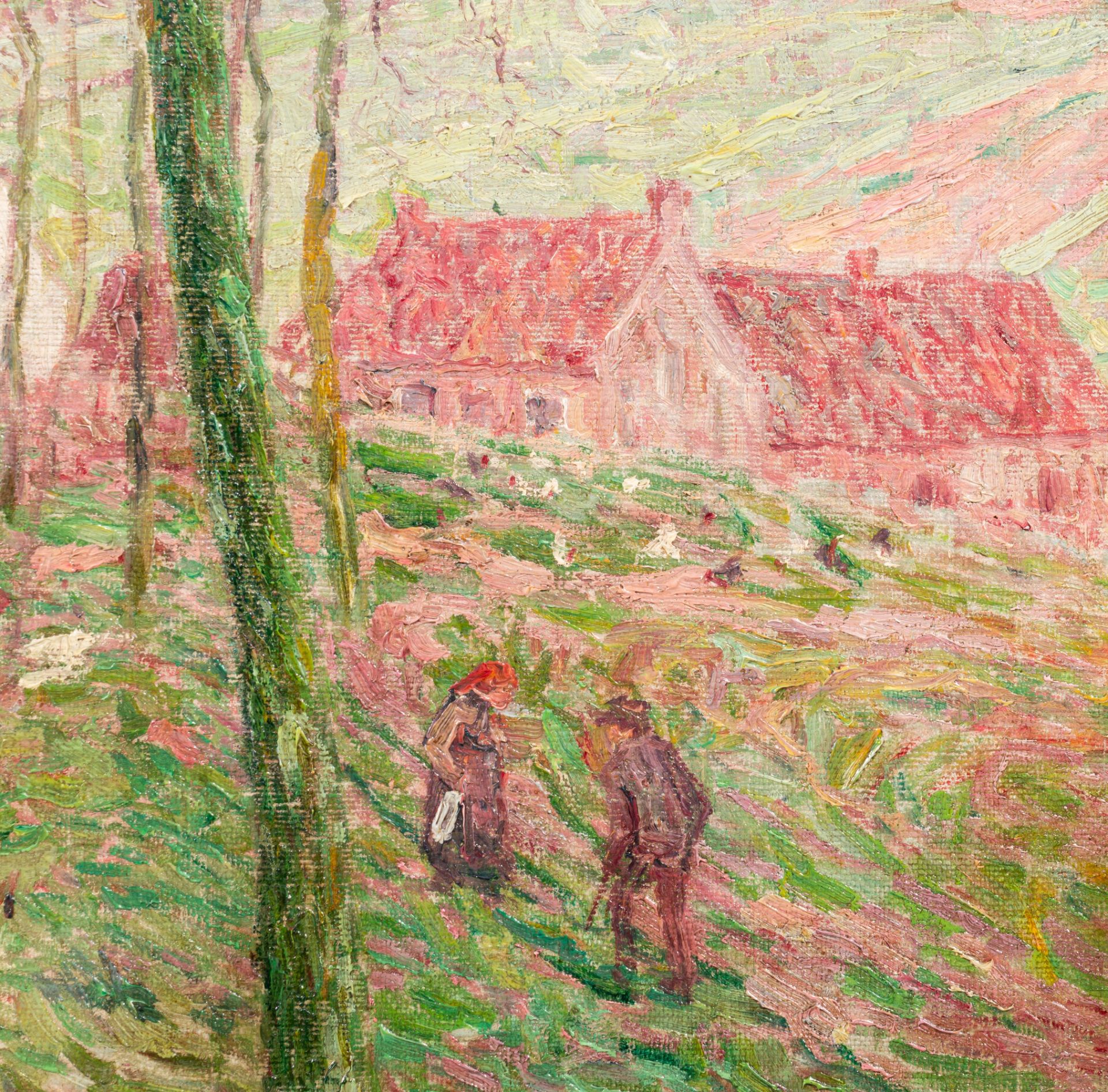 Modest Huys (1874-1932), 'Rode Daken', hilly landscape with farms, ca. 1908-10, oil on canvas, 47,5 - Bild 5 aus 7