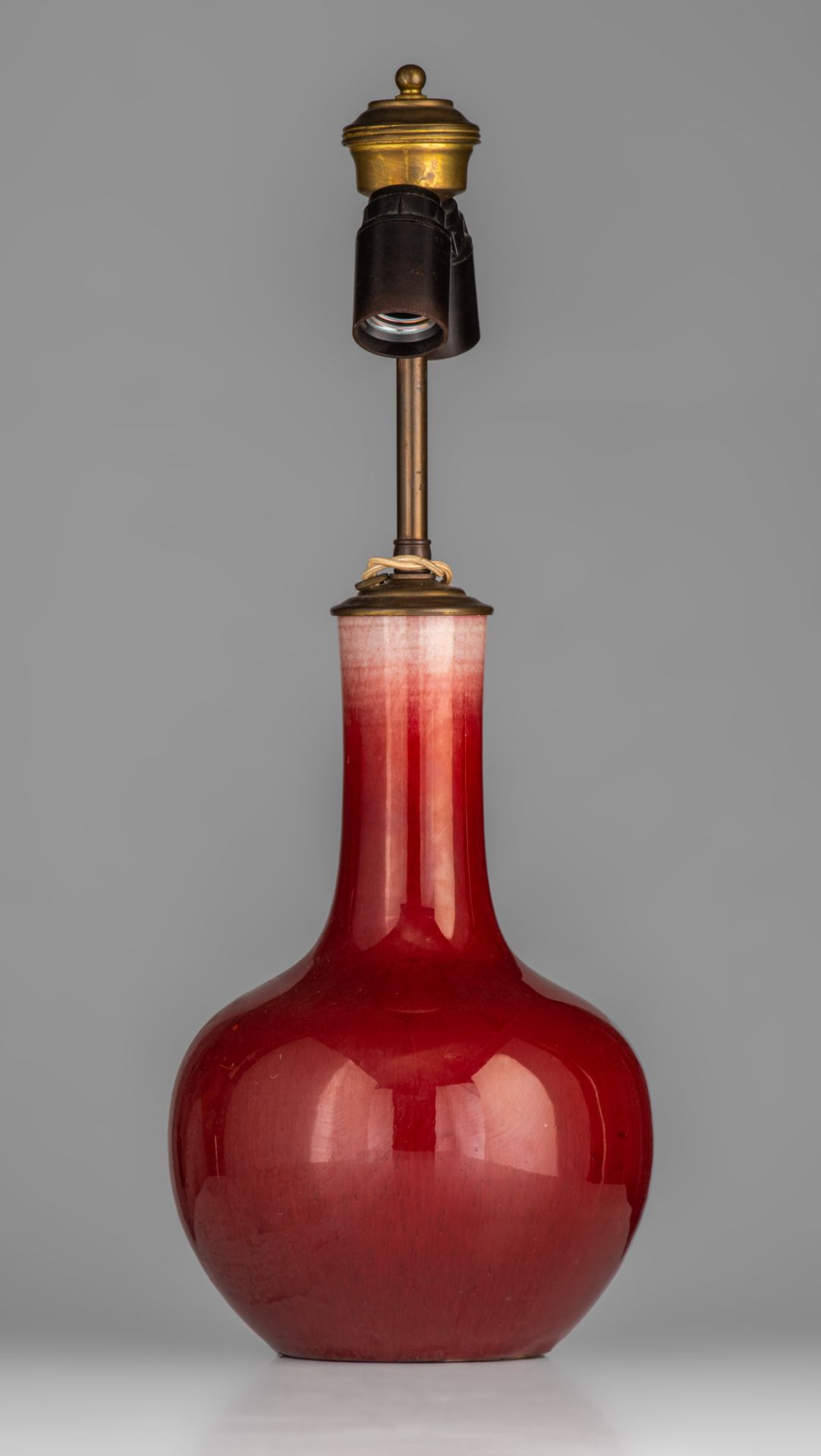 A Chinese sang-de-boeuf glazed bottle vase with mounts, late 18thC/ early 19thC Total H 53 cm - Image 5 of 14