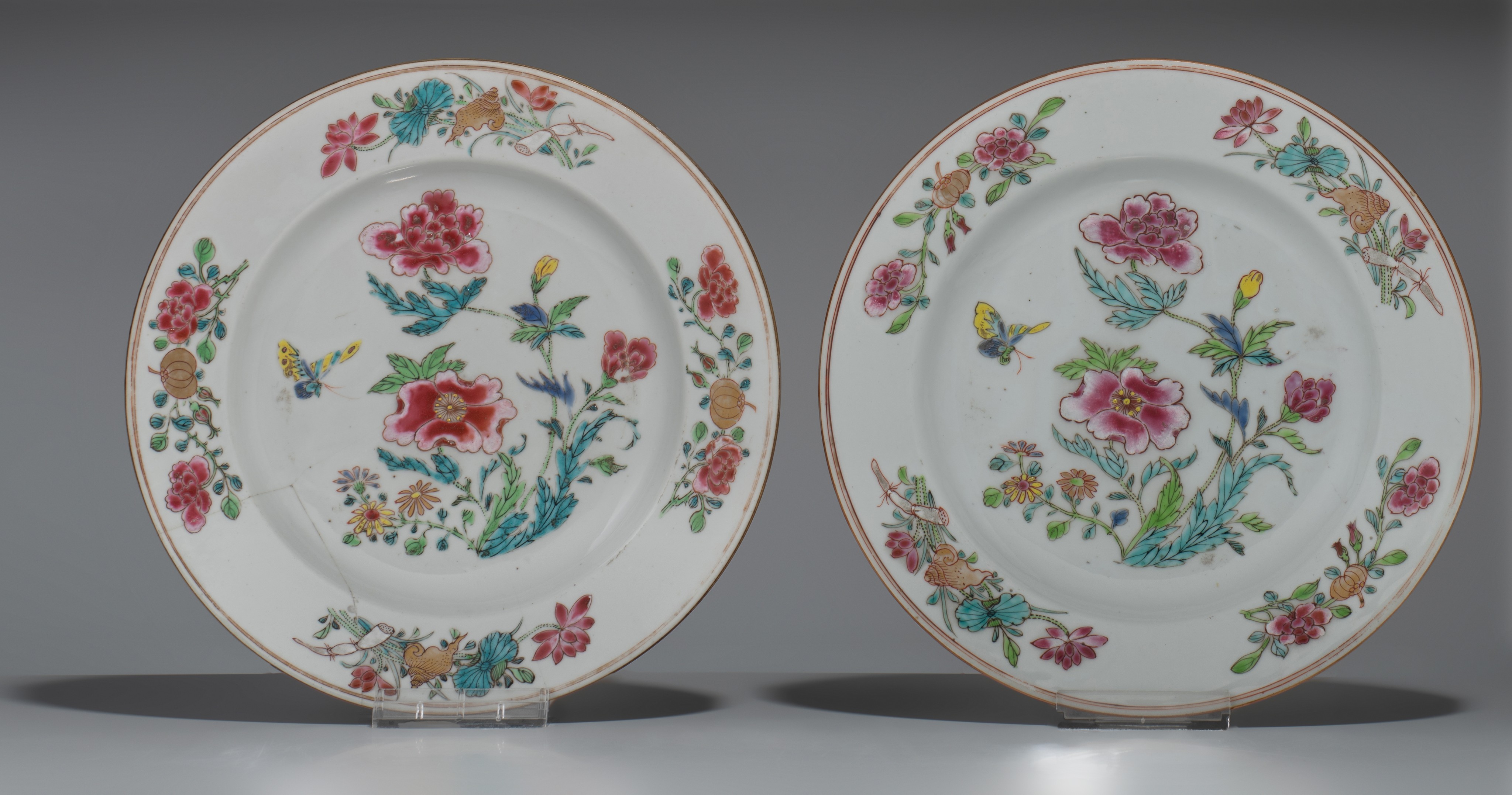 A collection of various Chinese export porcelain plates, Wanli, Qianlong and Guangxu period, ø 22 - - Image 8 of 11