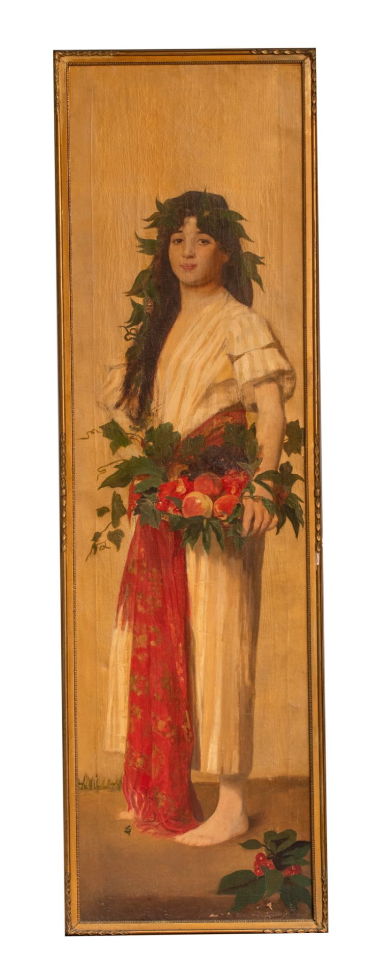 Attributed to Gustave Vanaise (1854-1902), Flora, oil on canvas, 50 x 181 cm - Bild 2 aus 6