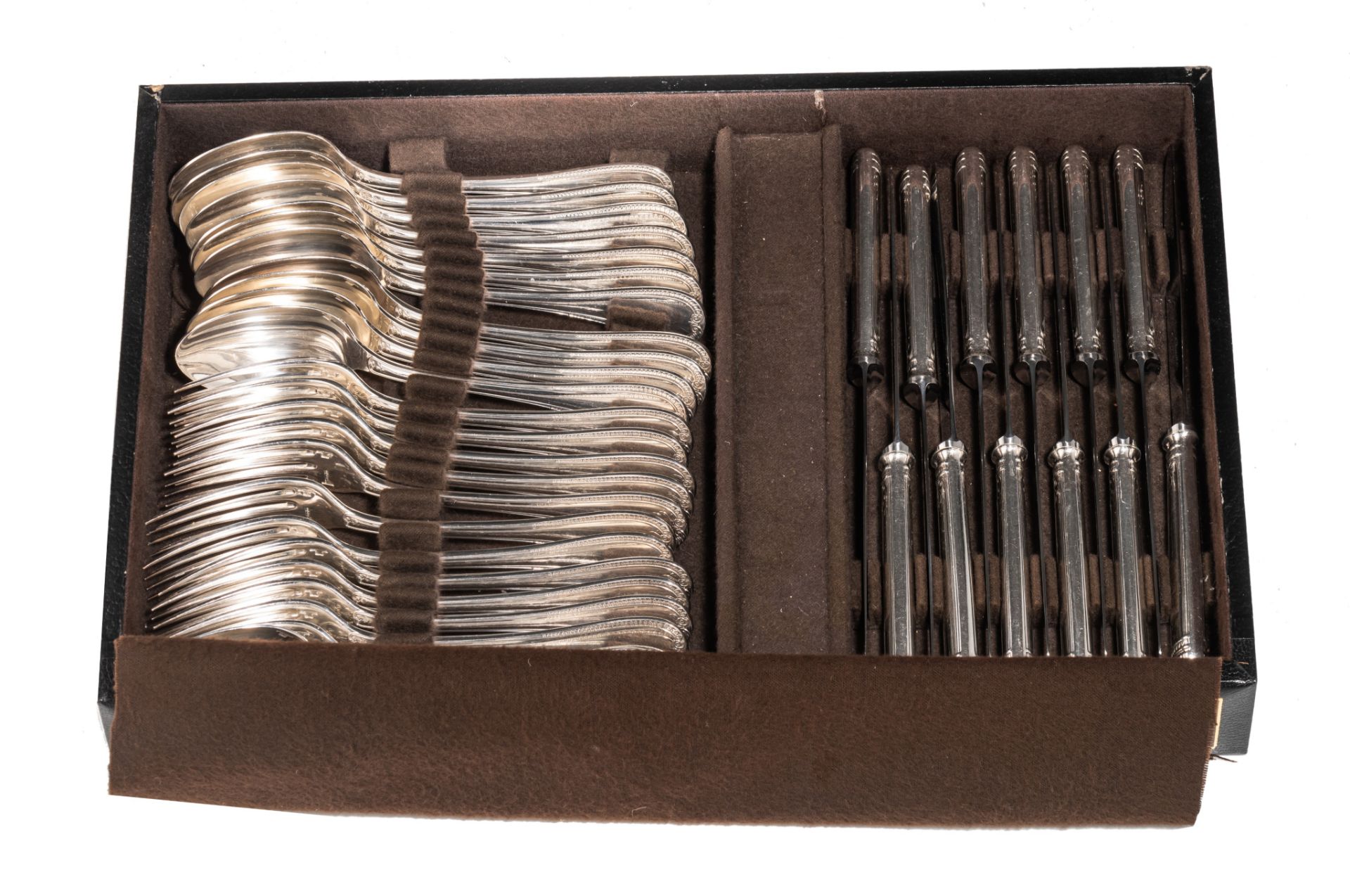 A twelve-person silver plated cutlery set by Christofle - France, model Malmaison - Bild 2 aus 8