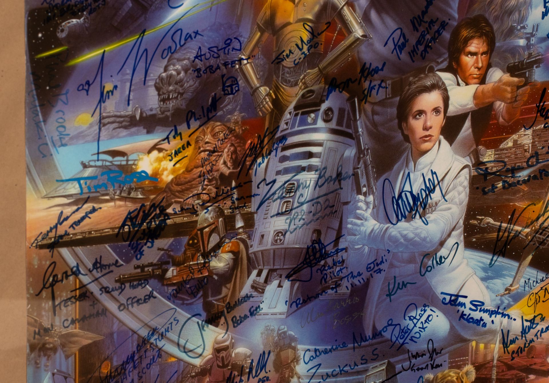 A 2007 Star Wars poster bearing 98 signatures of the characters, 61 x 91 cm - Bild 8 aus 13