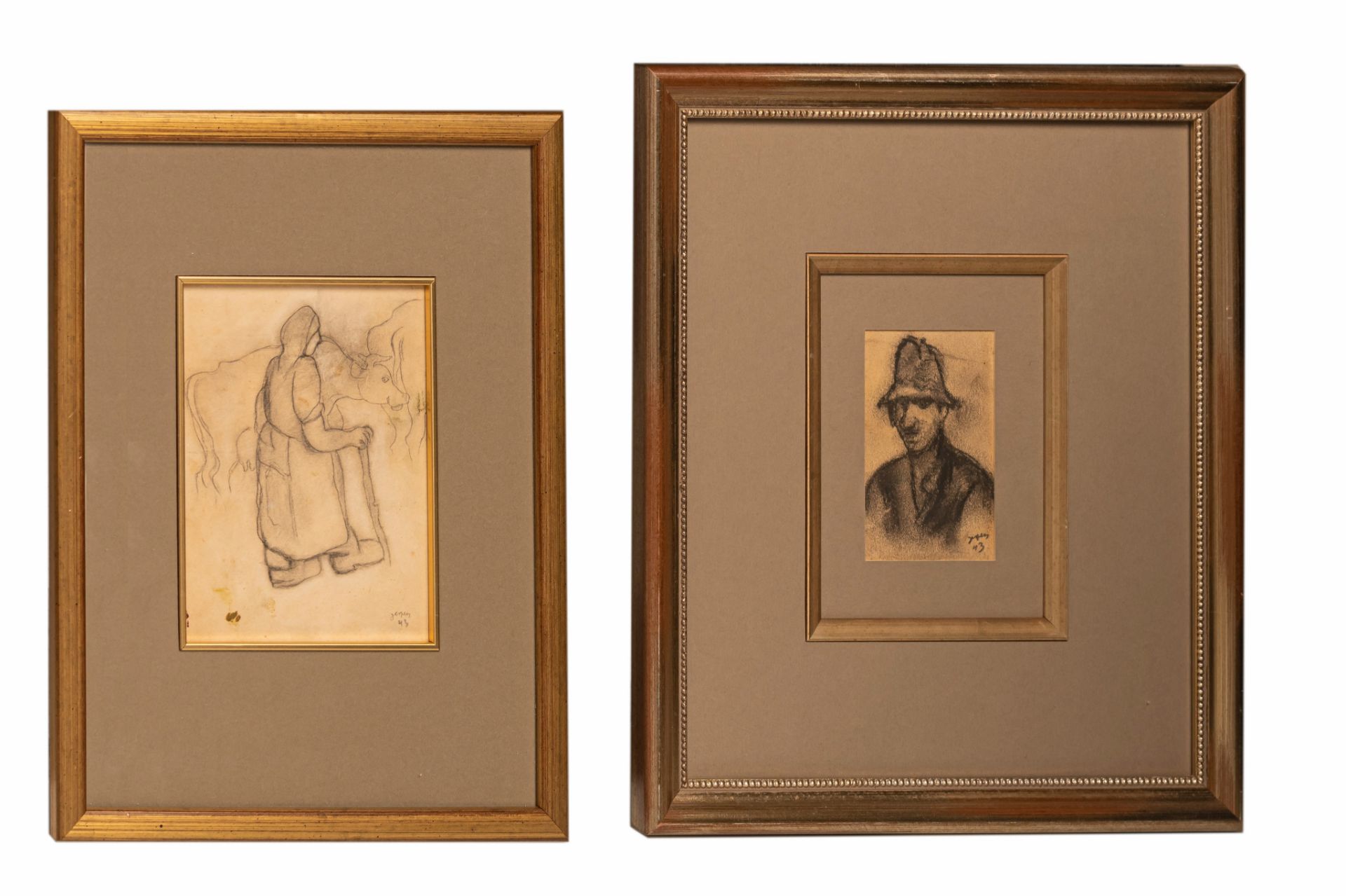 Floris Jespers (1889-1965), two drawings, 1943, 6,5 x 10,5 - 12,5 x 15,5 cm - Bild 2 aus 7