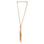 A tassel chain necklace in 18 ct yellow gold, 123 g