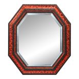 A vintage octagonal tortoiseshell imitation wall mirror, in the manner of Maison Franck, Antwerp, 55