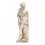 A Carrara marble sculpture of the bathing Venus, H 79 cm