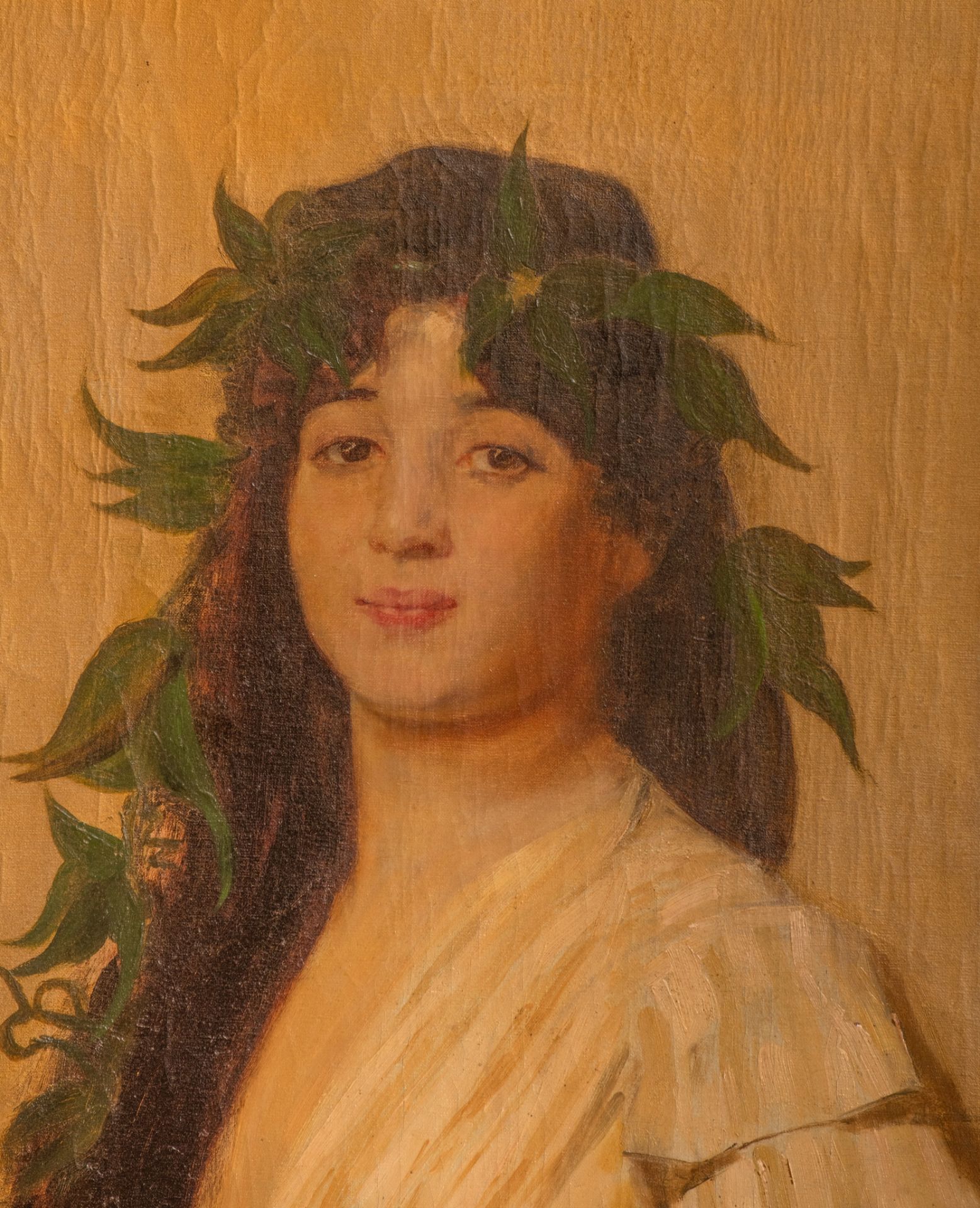 Attributed to Gustave Vanaise (1854-1902), Flora, oil on canvas, 50 x 181 cm - Bild 4 aus 6