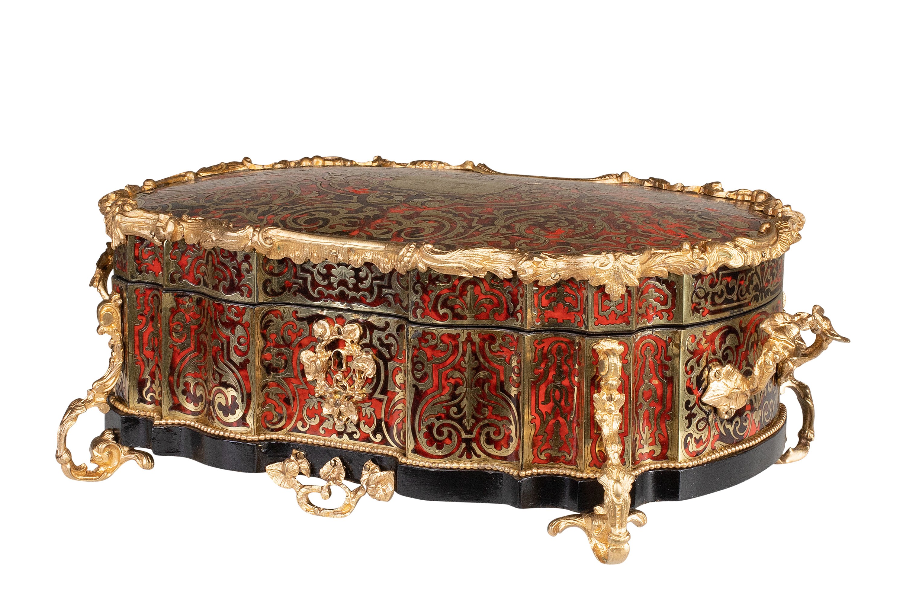 A very fine Napoleon III Boule box with gilt bronze mounts, H 14,5 - W 41 cm - Image 3 of 3