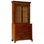 A fine mahogany Regency bookcase secretaire, 19thC, 230 - W 108 - D 53 cm