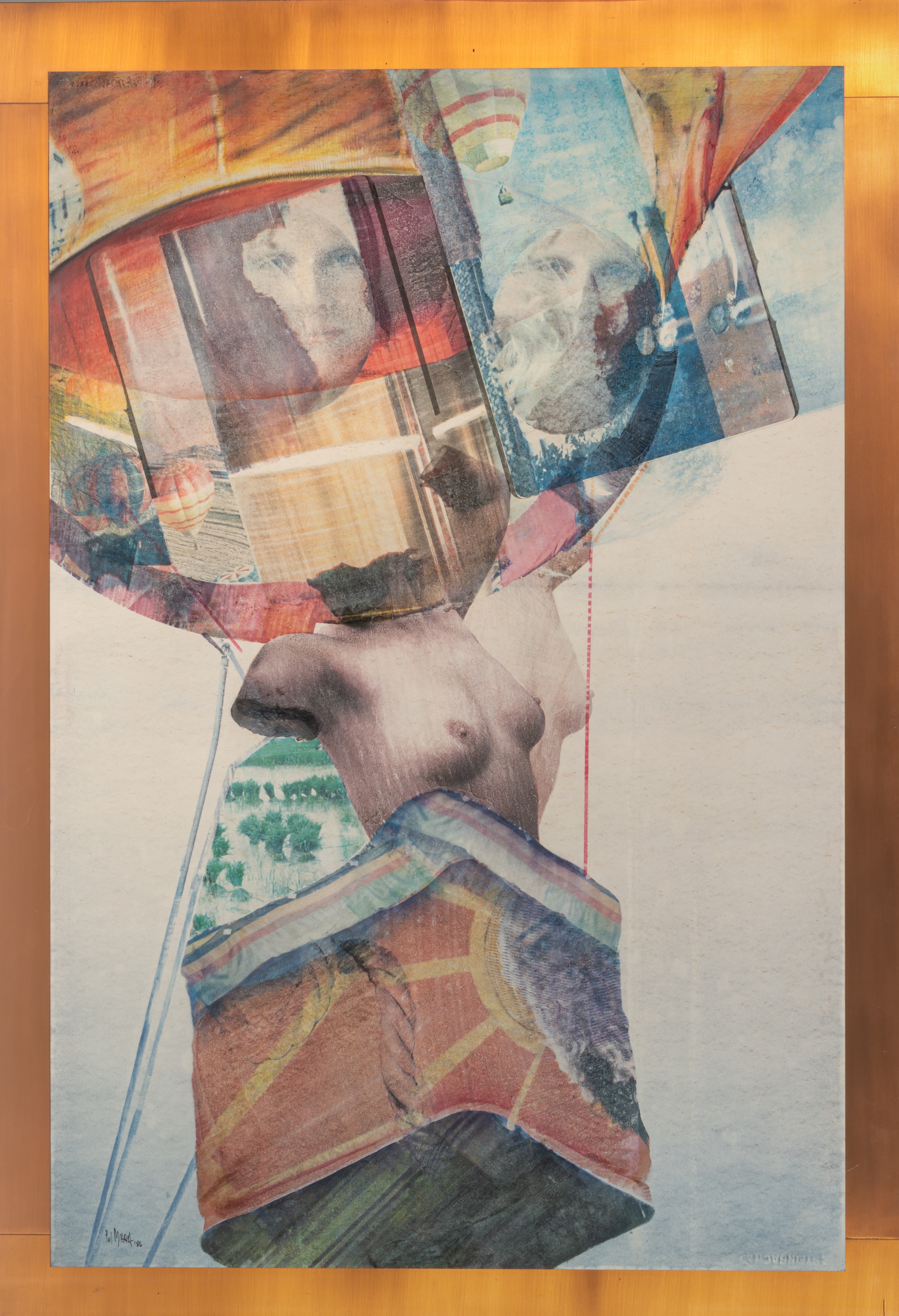 Pol Mara (1920-1998), 'Emballer un Paysage', Watercolour and wax crayon on paper, 1986, 88 x 125 cm