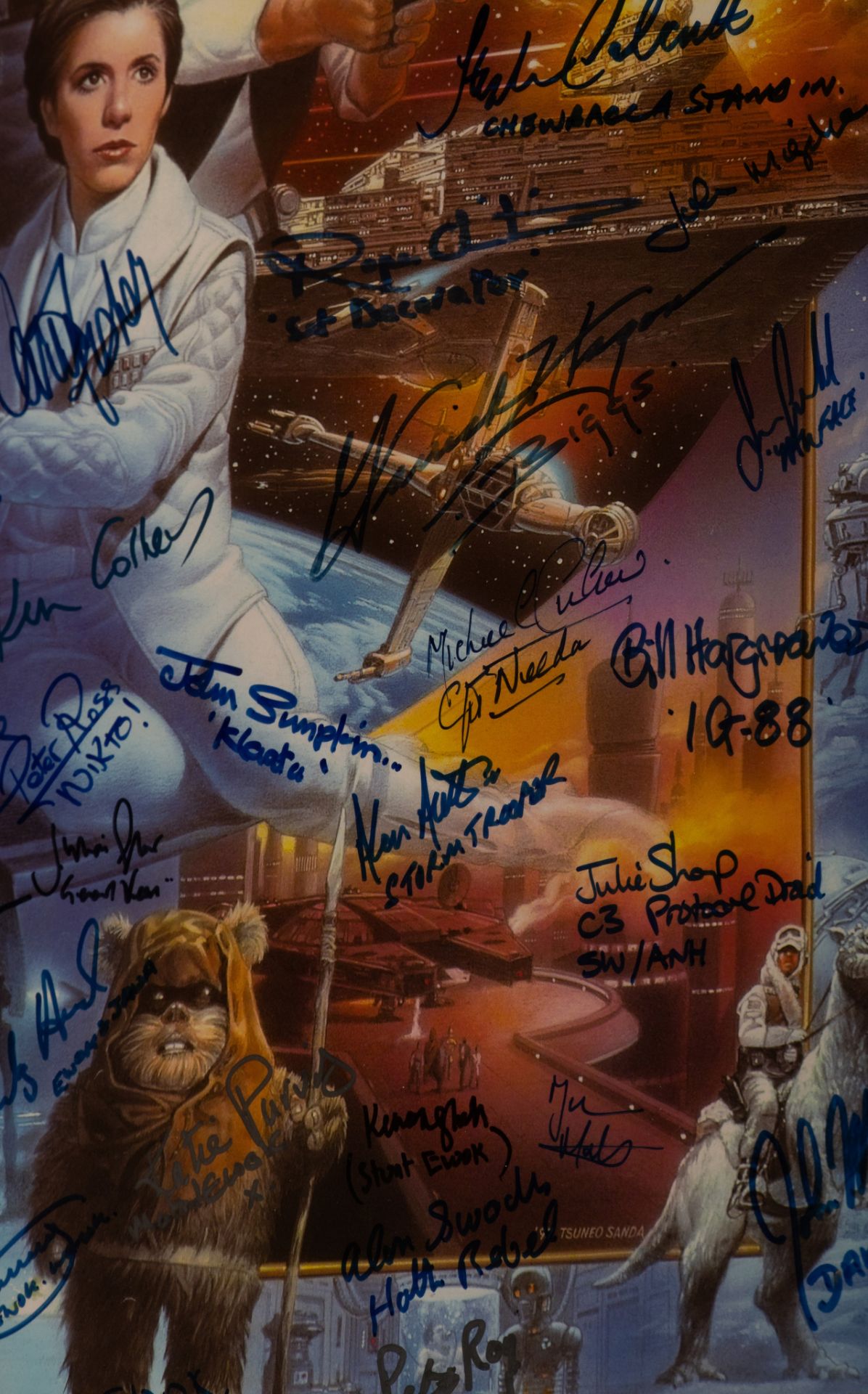 A 2007 Star Wars poster bearing 98 signatures of the characters, 61 x 91 cm - Bild 9 aus 13