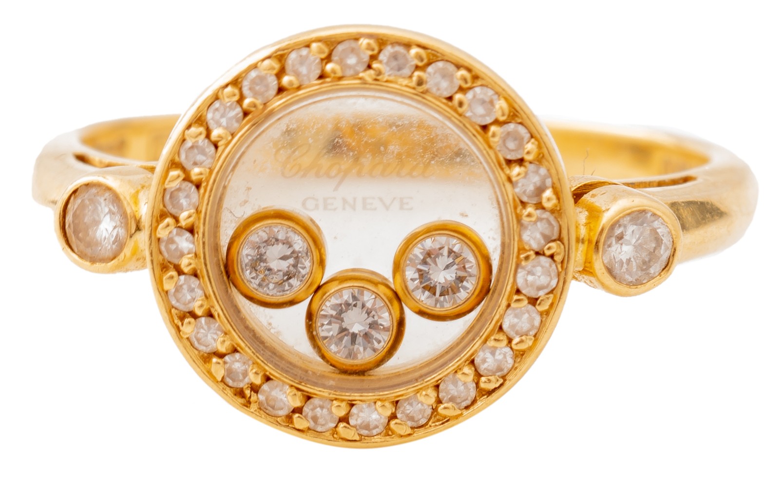 A Chopard 18ct yellow gold ring, set with brilliant-cut diamonds, 5,3 g (+) - Image 2 of 7