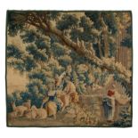 An 18thC fragment of a wall tapestry, in the manner of Teniers, H 165 x W 177 cm