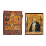 Two 19thC Russian icons, 30 x 35 - 30,5 x 38,7 cm