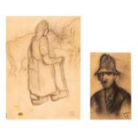 Floris Jespers (1889-1965), two drawings, 1943, 6,5 x 10,5 - 12,5 x 15,5 cm