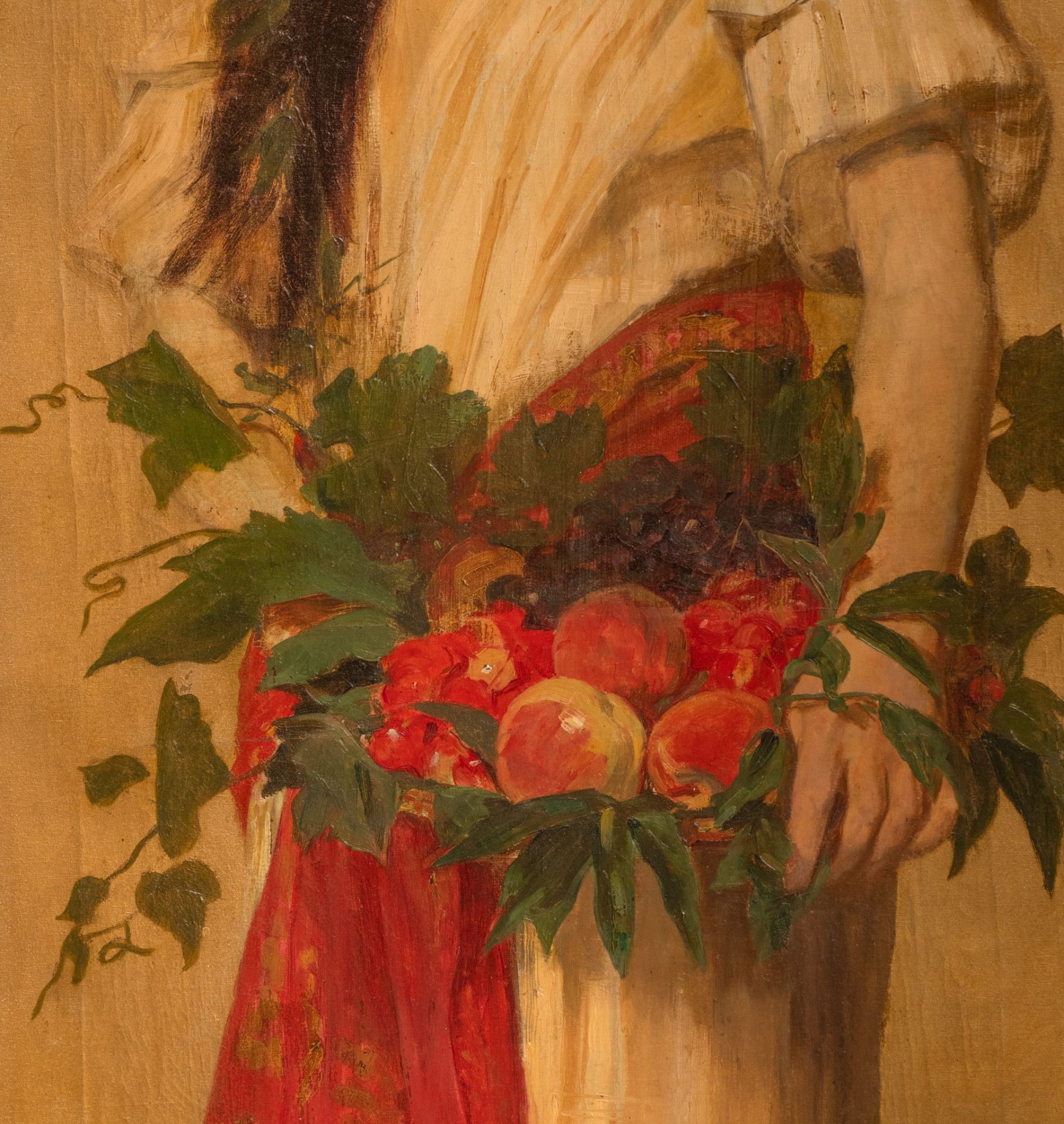 Attributed to Gustave Vanaise (1854-1902), Flora, oil on canvas, 50 x 181 cm - Bild 5 aus 6