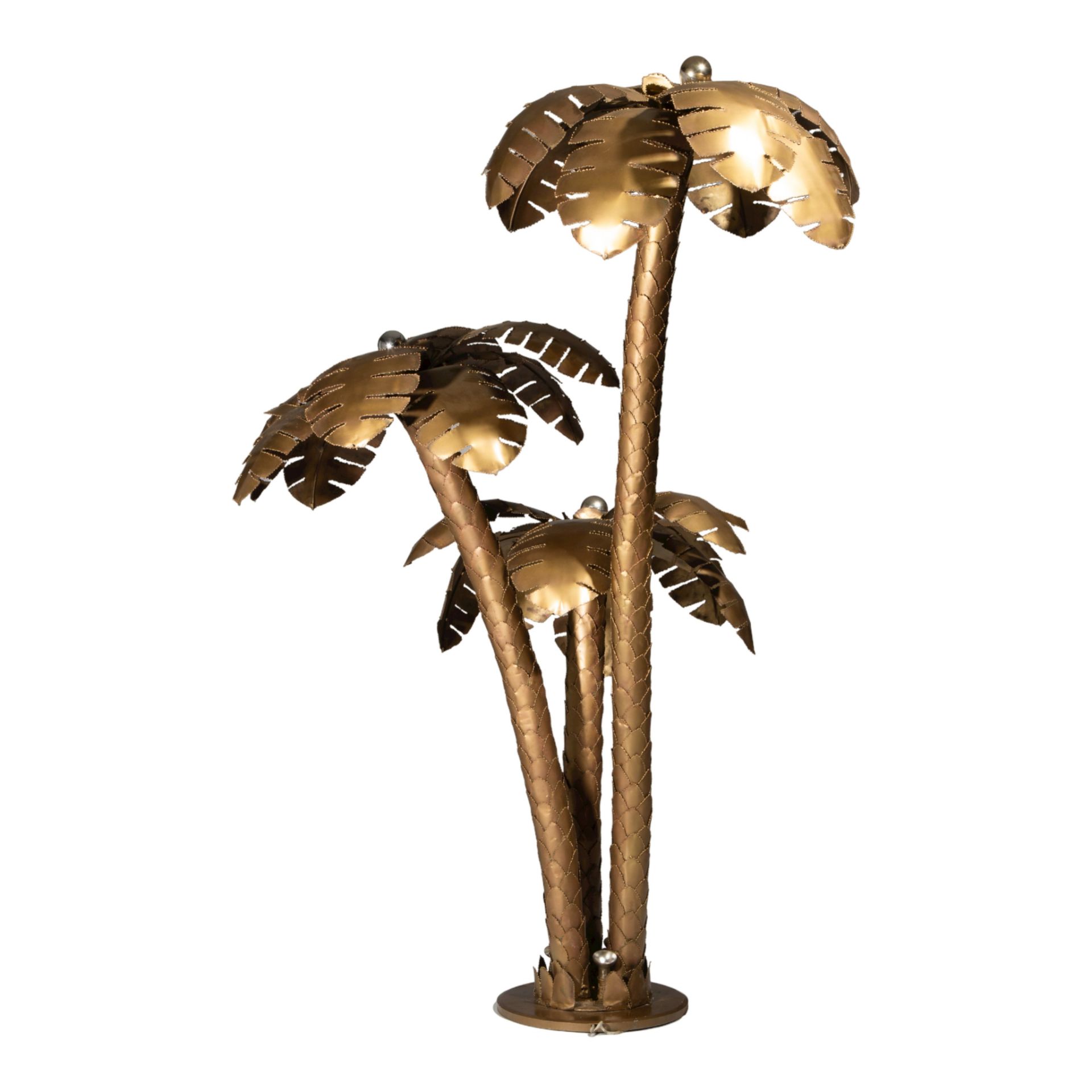 A vintage decorative copy of a palm tree lamp, in the Maison Jansen manner, '70s/80s, H 185 cm - Image 9 of 9