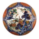 A large Japanese Imari 'Geese in a pond' charger, late Meiji, ø 51,5 cm