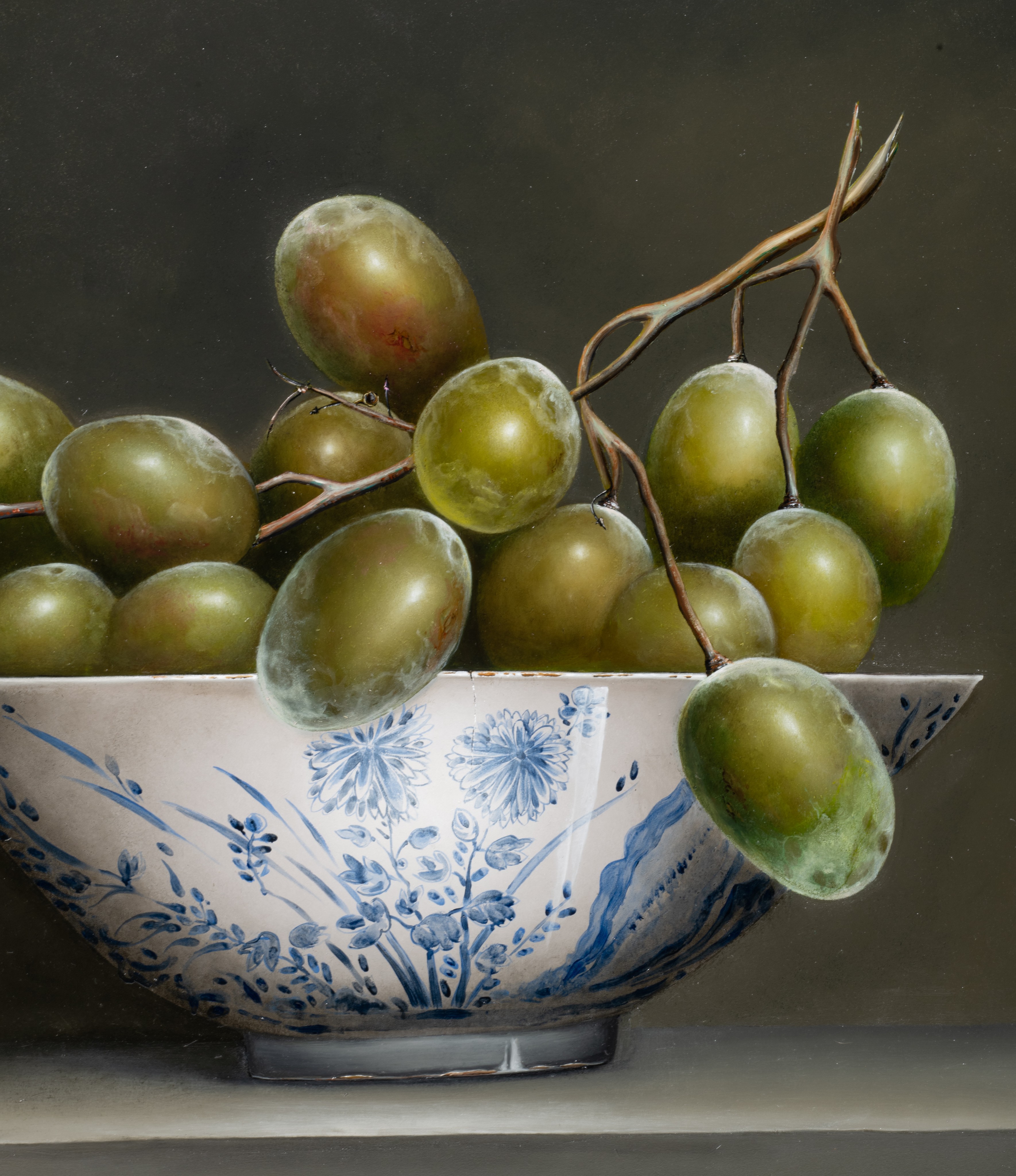 Ignace Bauwens, still life with grapes in a Chinese blossom bowl, oil on panel, 80 x 100 cm - Image 6 of 7