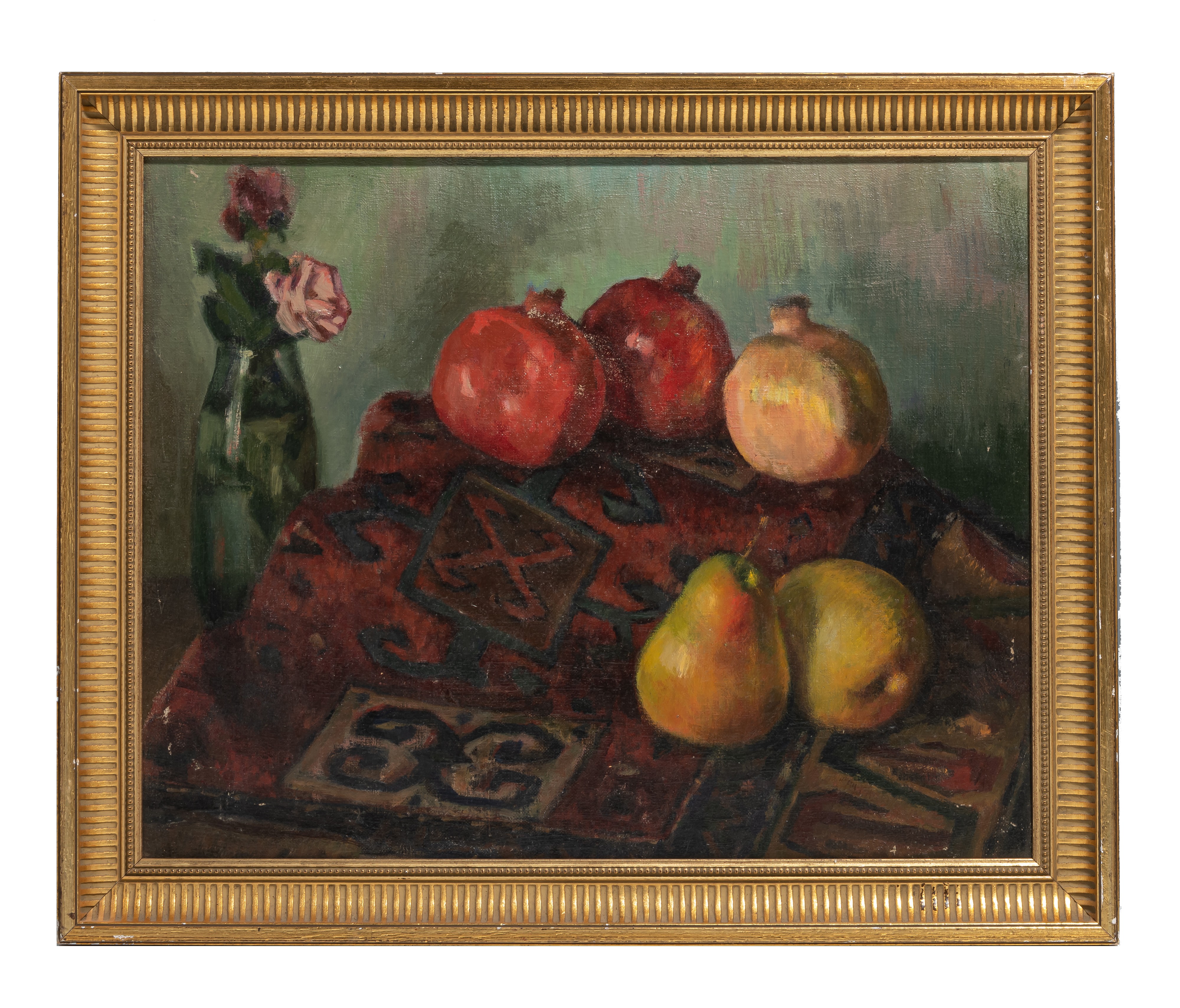 Andronich Jakoubian (XX), still life with pears and pomegranates, oil on canvas, 39 x 50 cm - Image 2 of 4