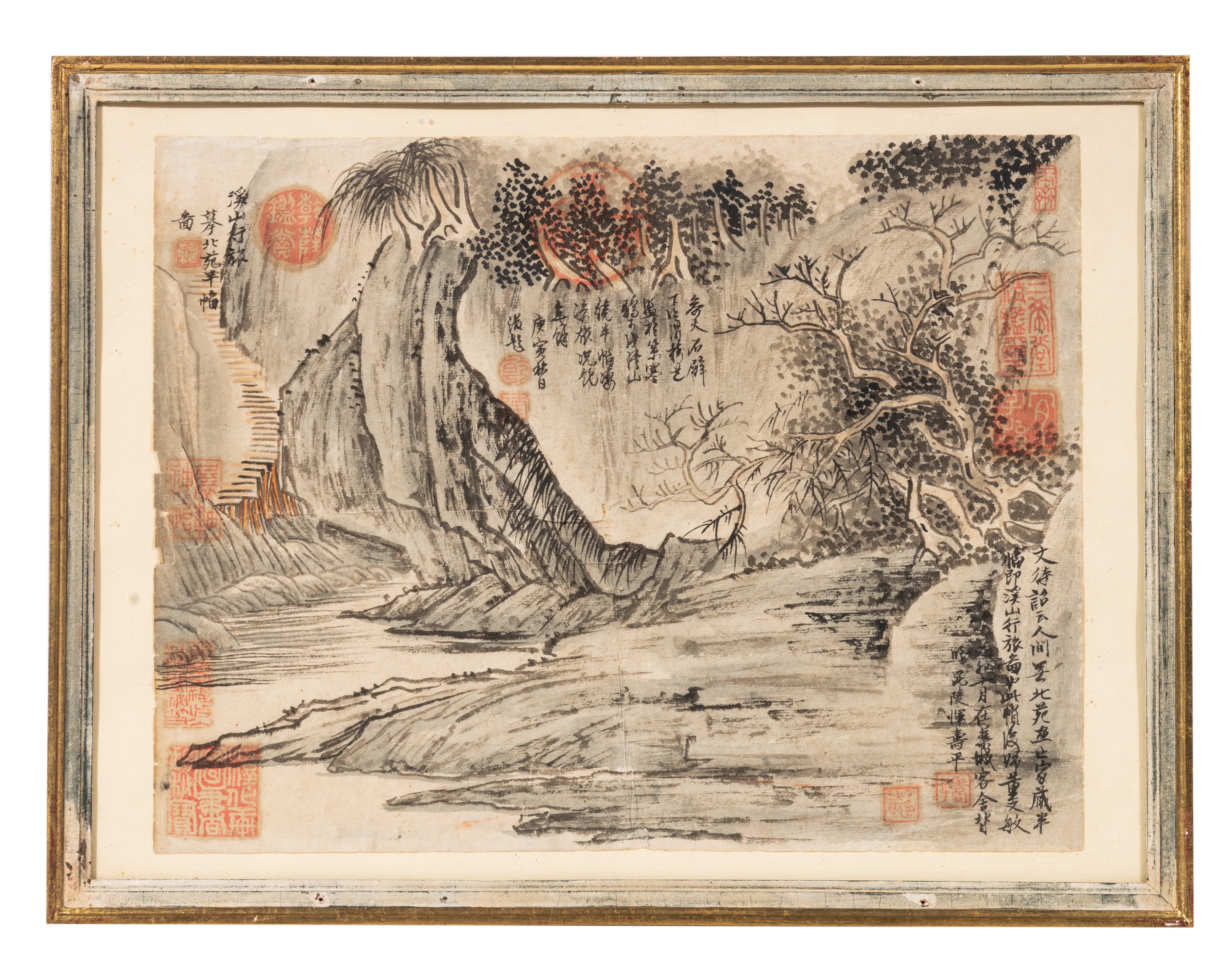 Three Chinese paintings, ink and watercolour on paper, with signature or seal reading Shou Ping and - Bild 3 aus 10