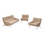 A three-part design lounge set by George van Rijck for Beaufort Belgium, 60’s, H 73 - W 70 - 210 cm