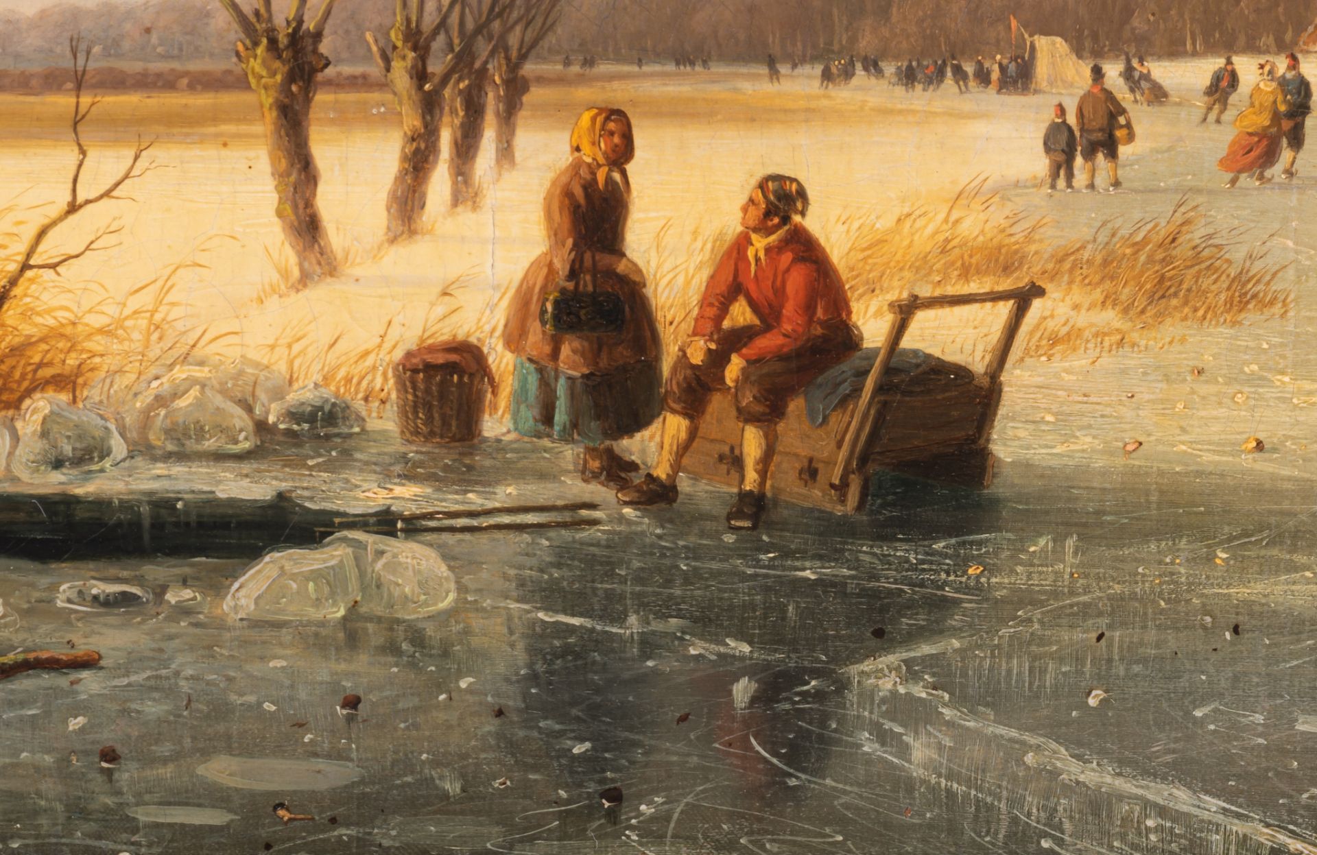 Nicolaas Johannes Roosenboom (1805-1880), skaters on the ice, oil on canvas, 58 x 75 cm - Bild 4 aus 6