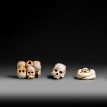 Three ivory netsuke, 19th/early 20thC, 22g - 18g - 26g (+)