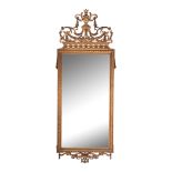 A gilt wooden Neoclassical wall mirror, 55 x 150 cm