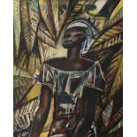 Floris Jespers (1889-1965), African Lady, oil on paper on fibre wood, 80 x 100 cm