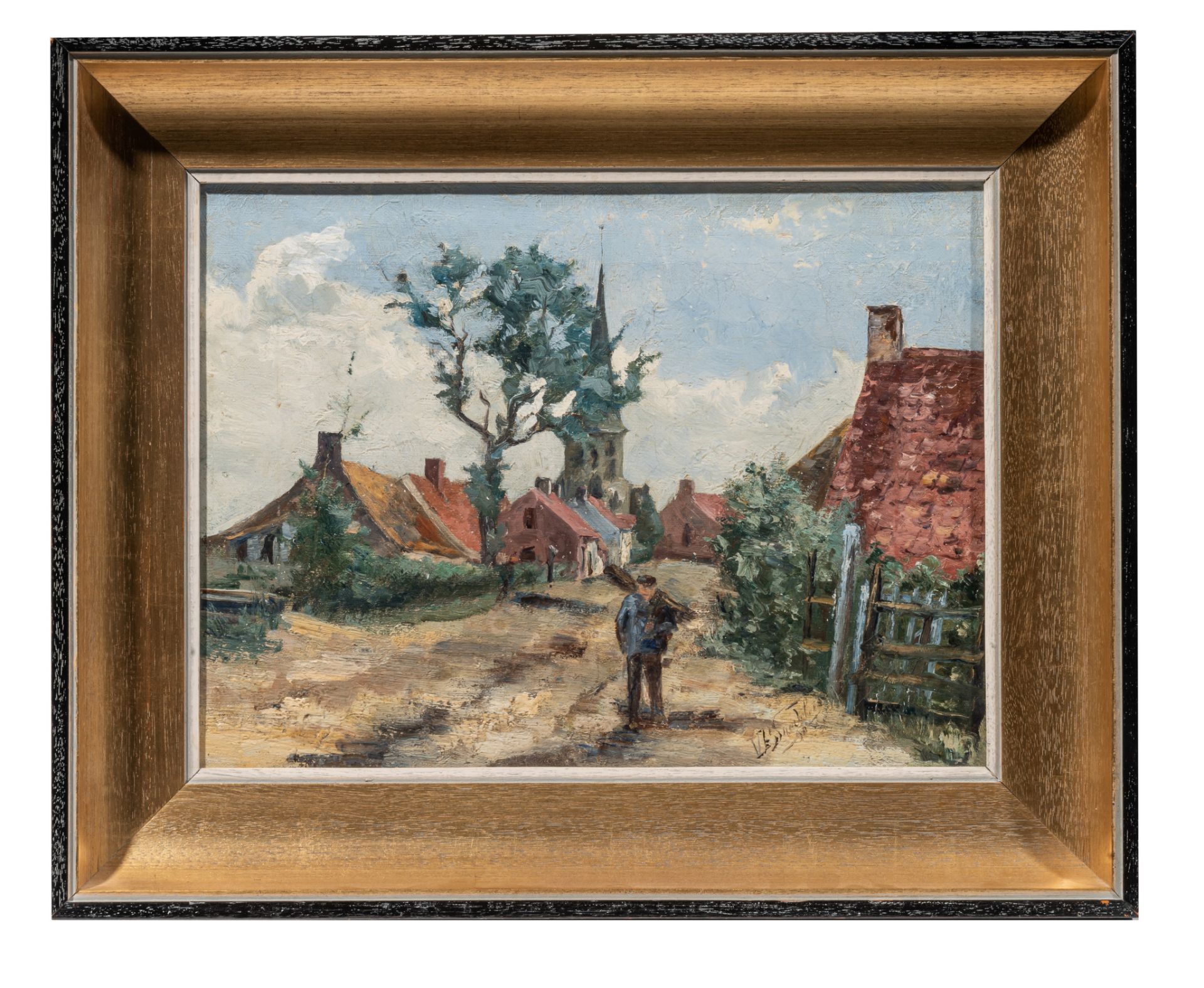 Valerius De Saedeleer (1867-1942), 'Dorpstraat Klemskerke', ca. 1890, oil on canvas, 30 x 40 cm - Bild 2 aus 6