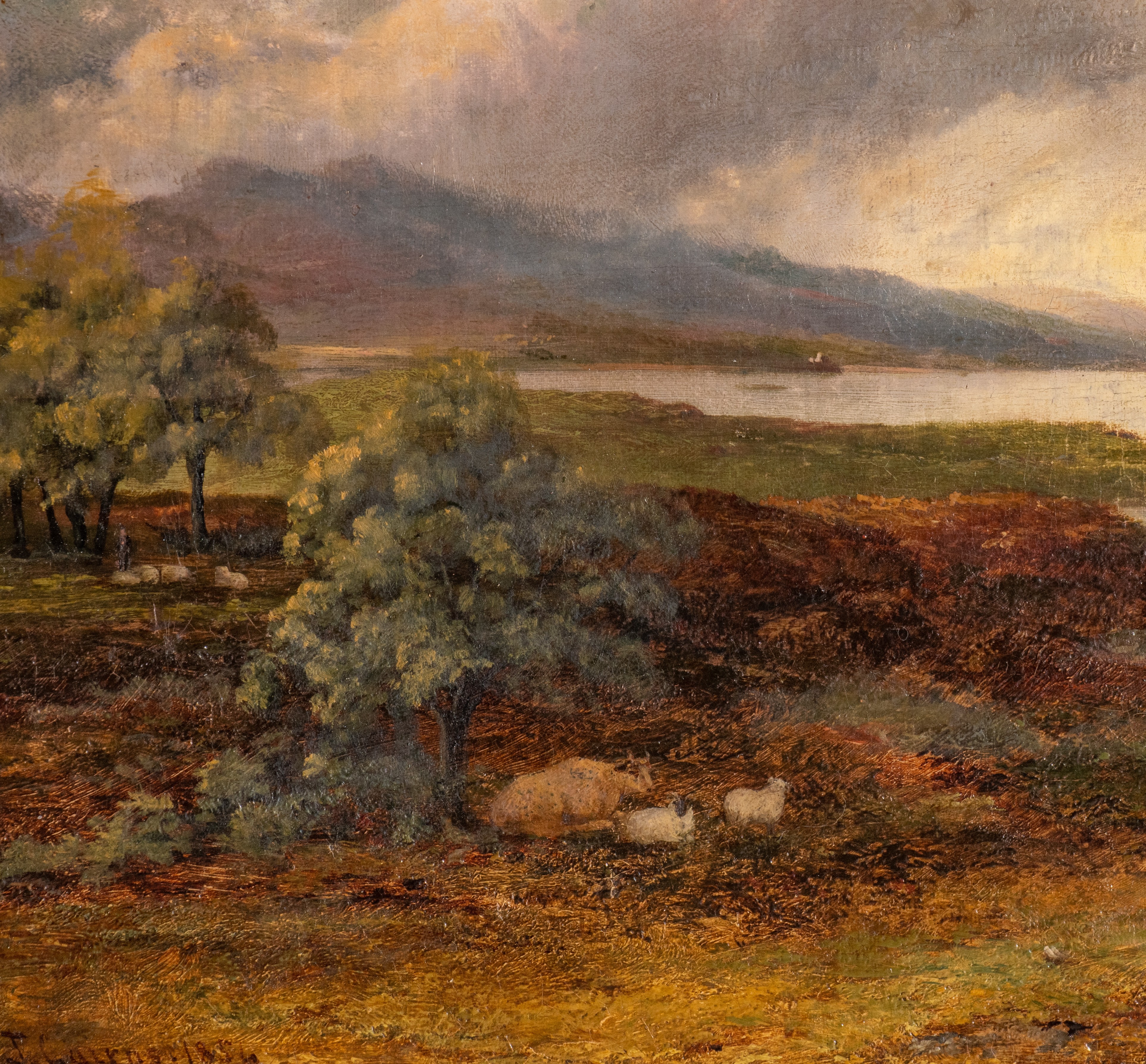 John Cairns (ca. 1845-1867), the Scottish Highlands, 1854, oil on canvas, 29 x 47 cm - Image 5 of 6