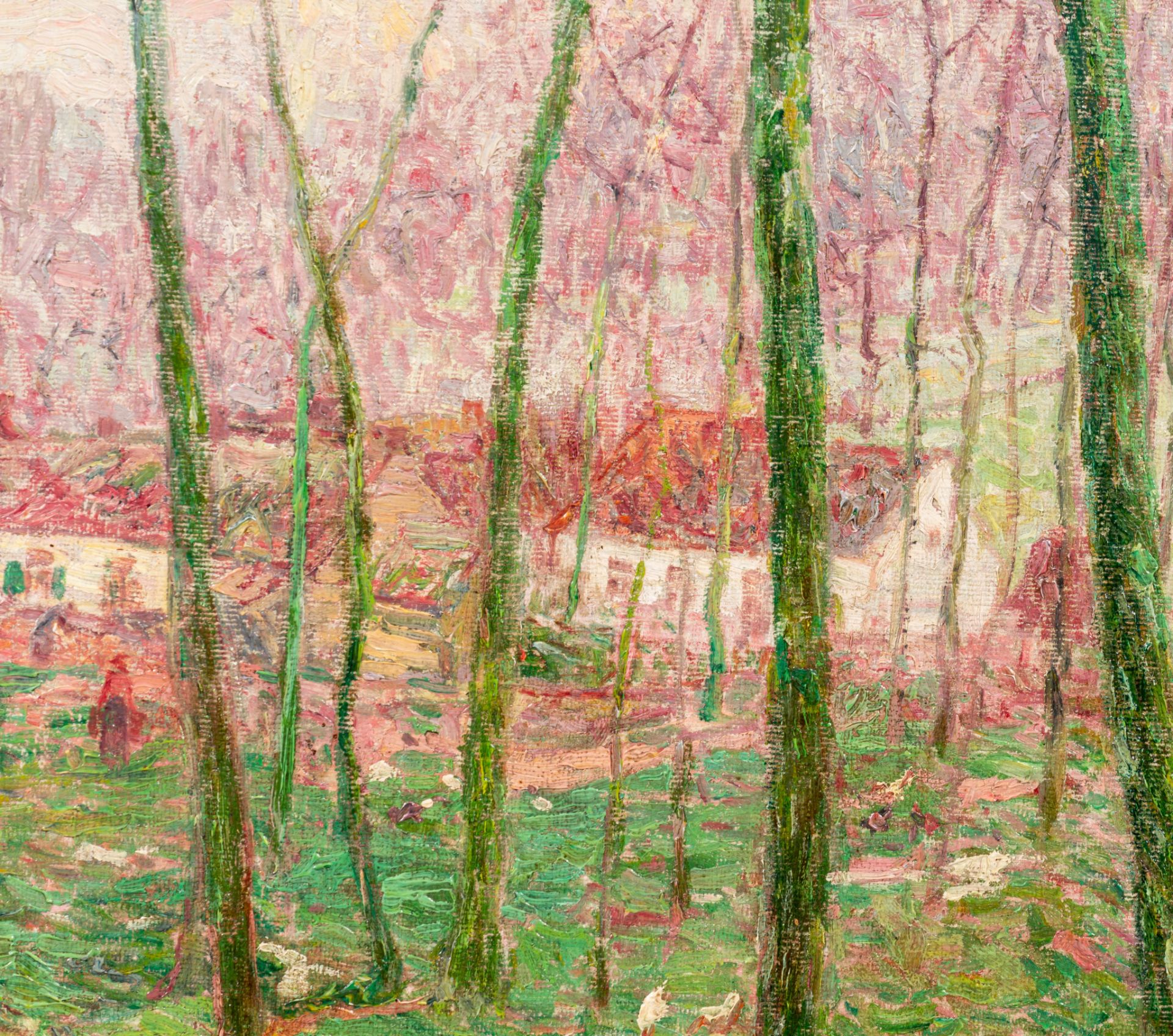Modest Huys (1874-1932), 'Rode Daken', hilly landscape with farms, ca. 1908-10, oil on canvas, 47,5 - Bild 6 aus 7