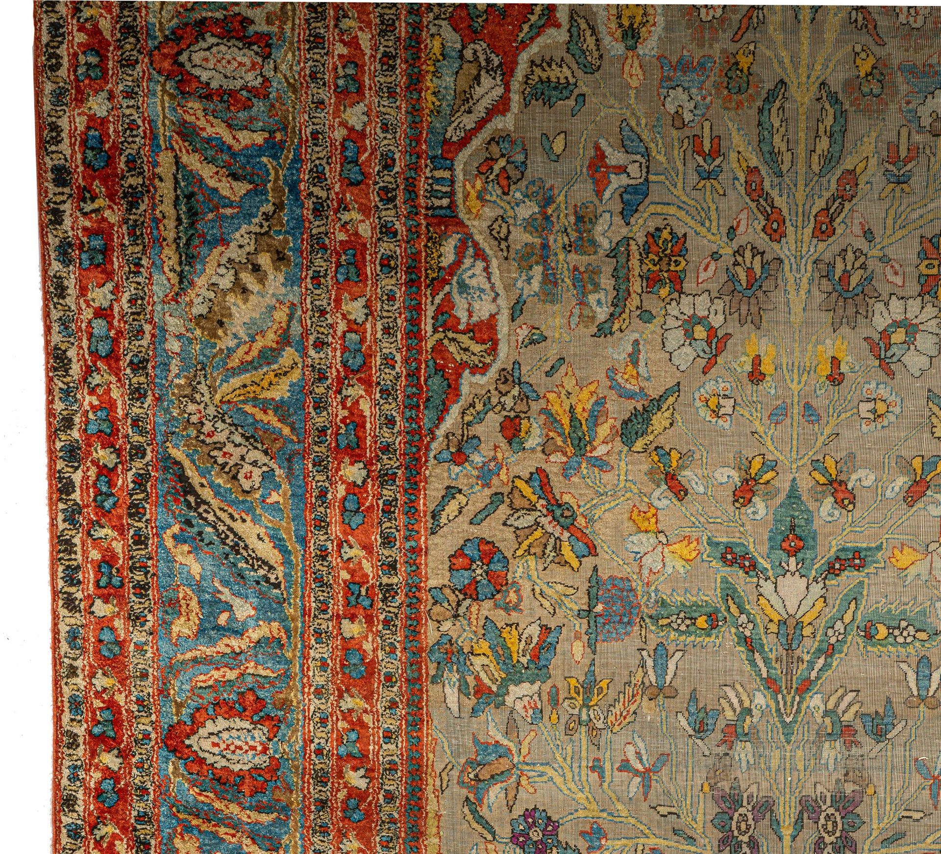 A Persian 'vase carpet', silk, 140 x 235 cm - Image 9 of 14