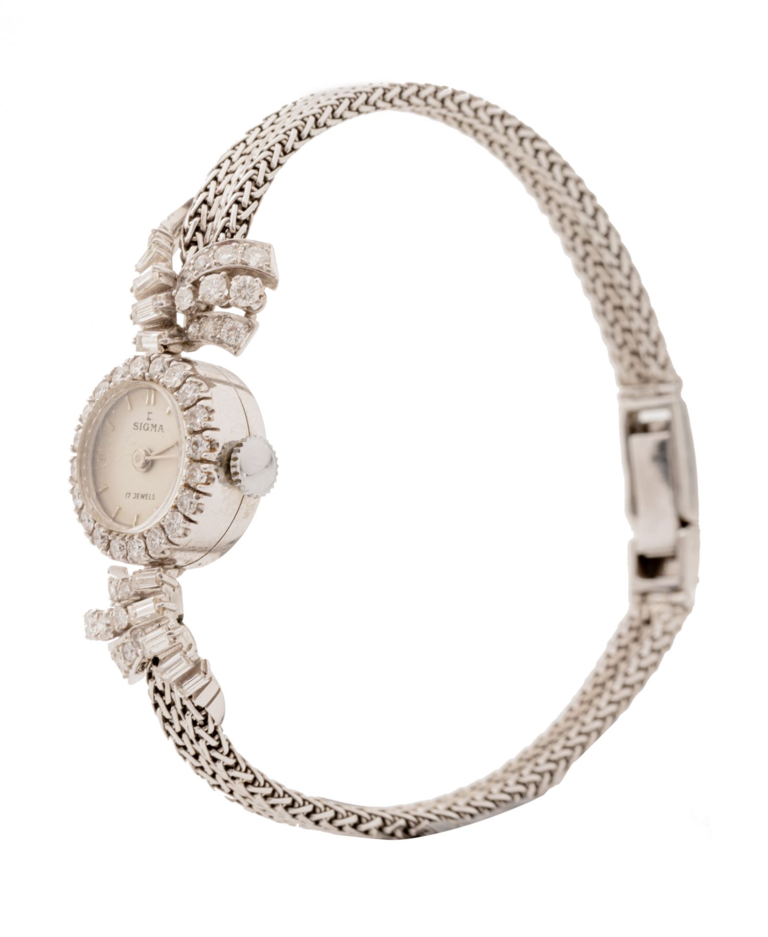 An 18ct platinum Sigma ladies' watch, set with brilliant-cut diamonds - Image 8 of 8