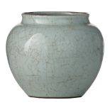 A Chinese Ge-type celadon-crackle glazed jar, H 12 cm