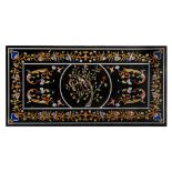 A rectangular Italian pietra dura table top, 90 x 180 cm