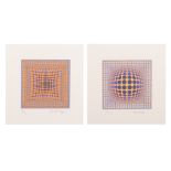 Victor Vasarely (1906-1997), Geometric Expansion, two serigraphs, signed and numbered 48/175, each 1
