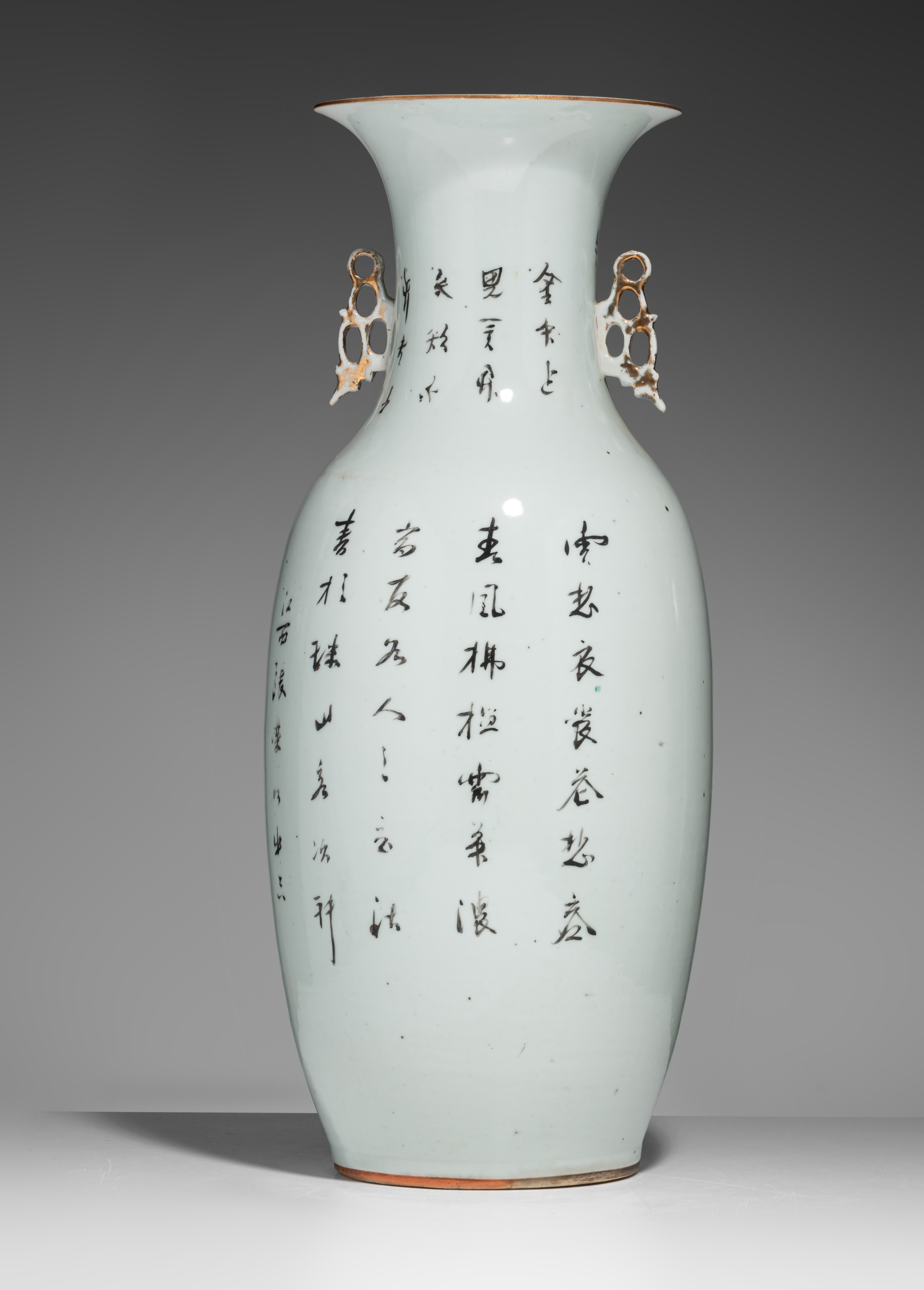 A Chinese famille rose figural vase, Republic period, H 57 cm - Image 4 of 7