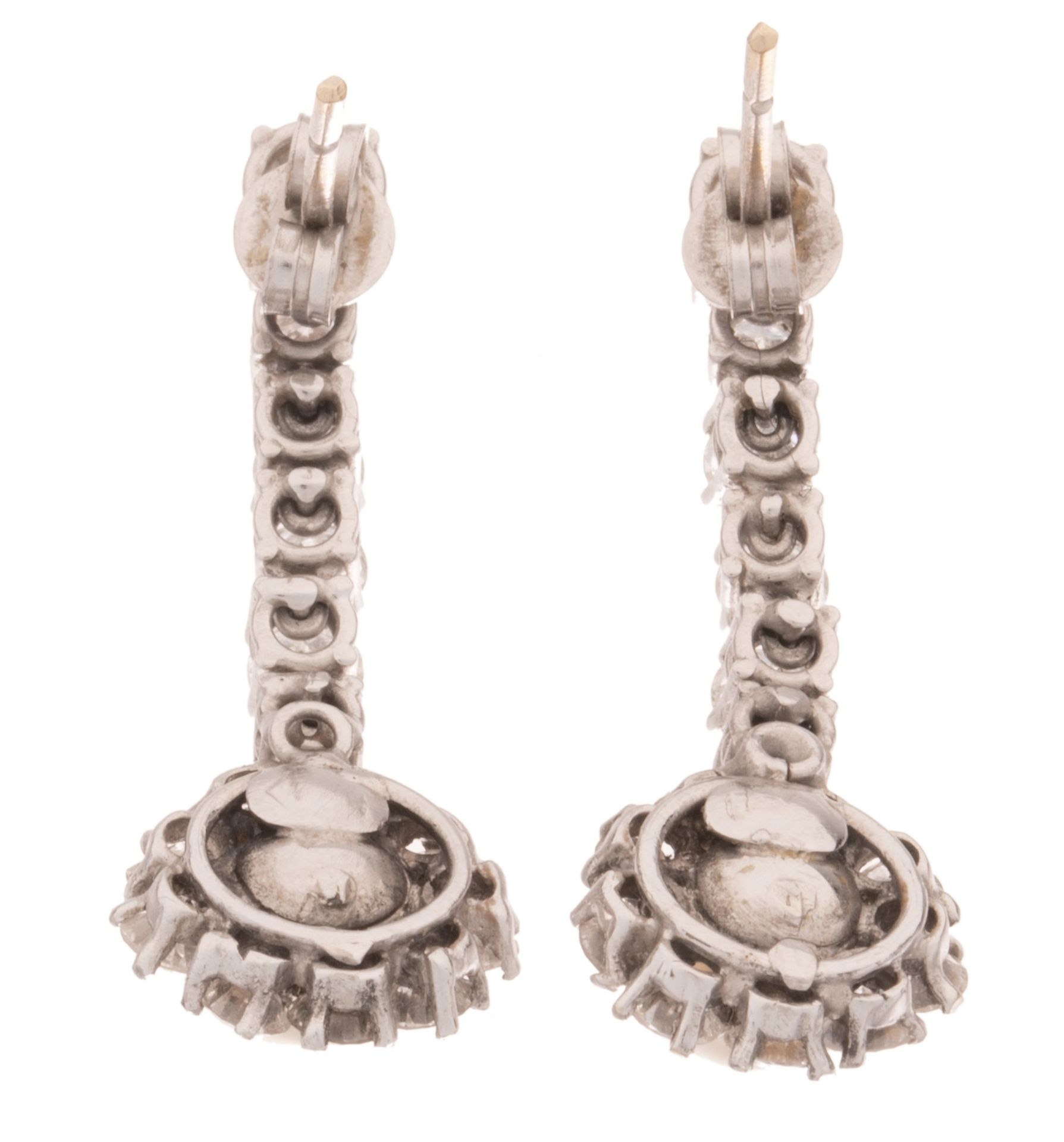 A pair of 18ct white gold earrings, 7,5 g - Image 5 of 5