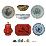 A collection of various Chinese objects, Ming and late Qing/Republic, tallest H 21 cm