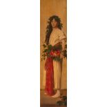 Attributed to Gustave Vanaise (1854-1902), Flora, oil on canvas, 50 x 181 cm