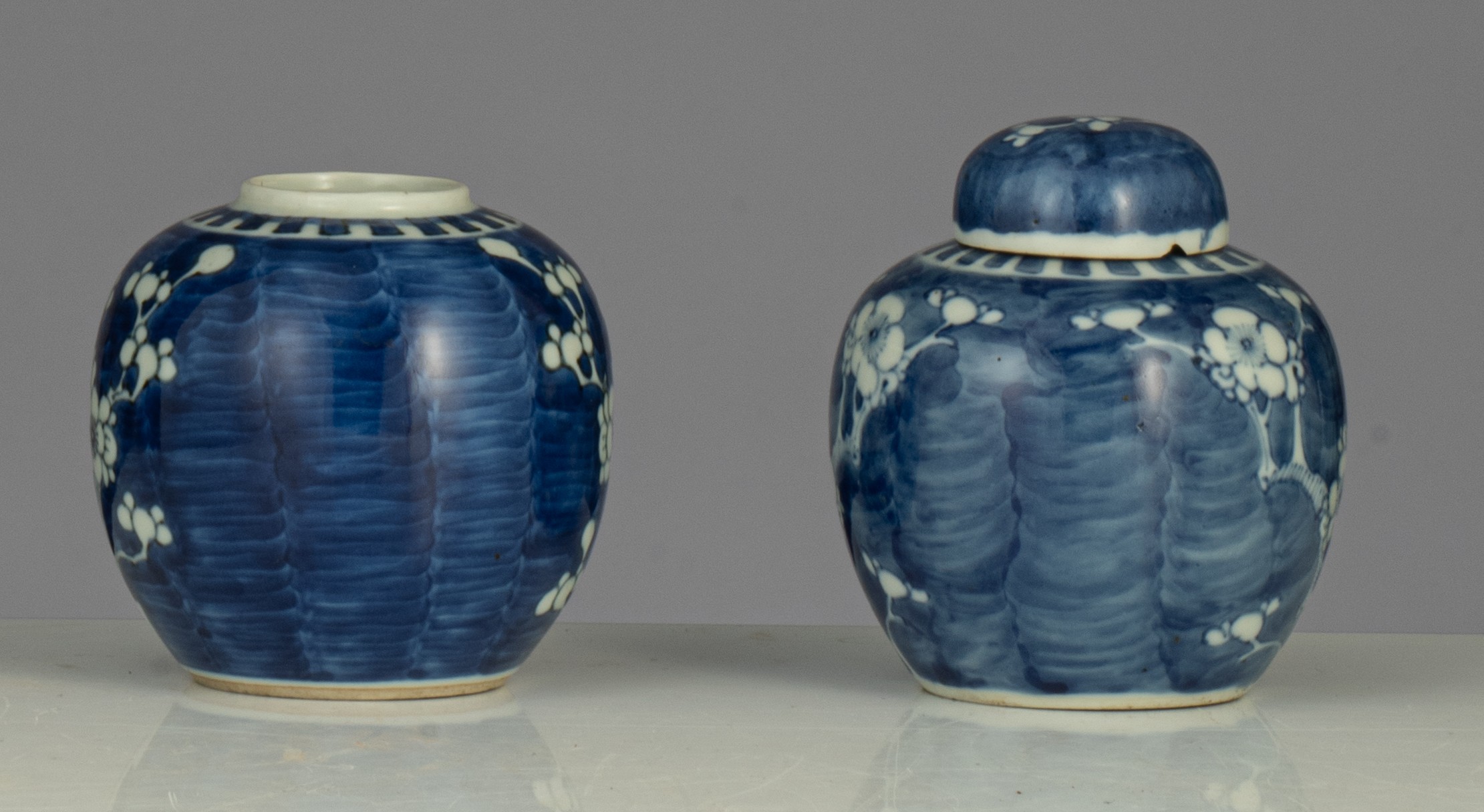A collection of Chinese 'Prunus on cracked ice' pattern vases and jars, famille rose figures and pot - Image 24 of 37