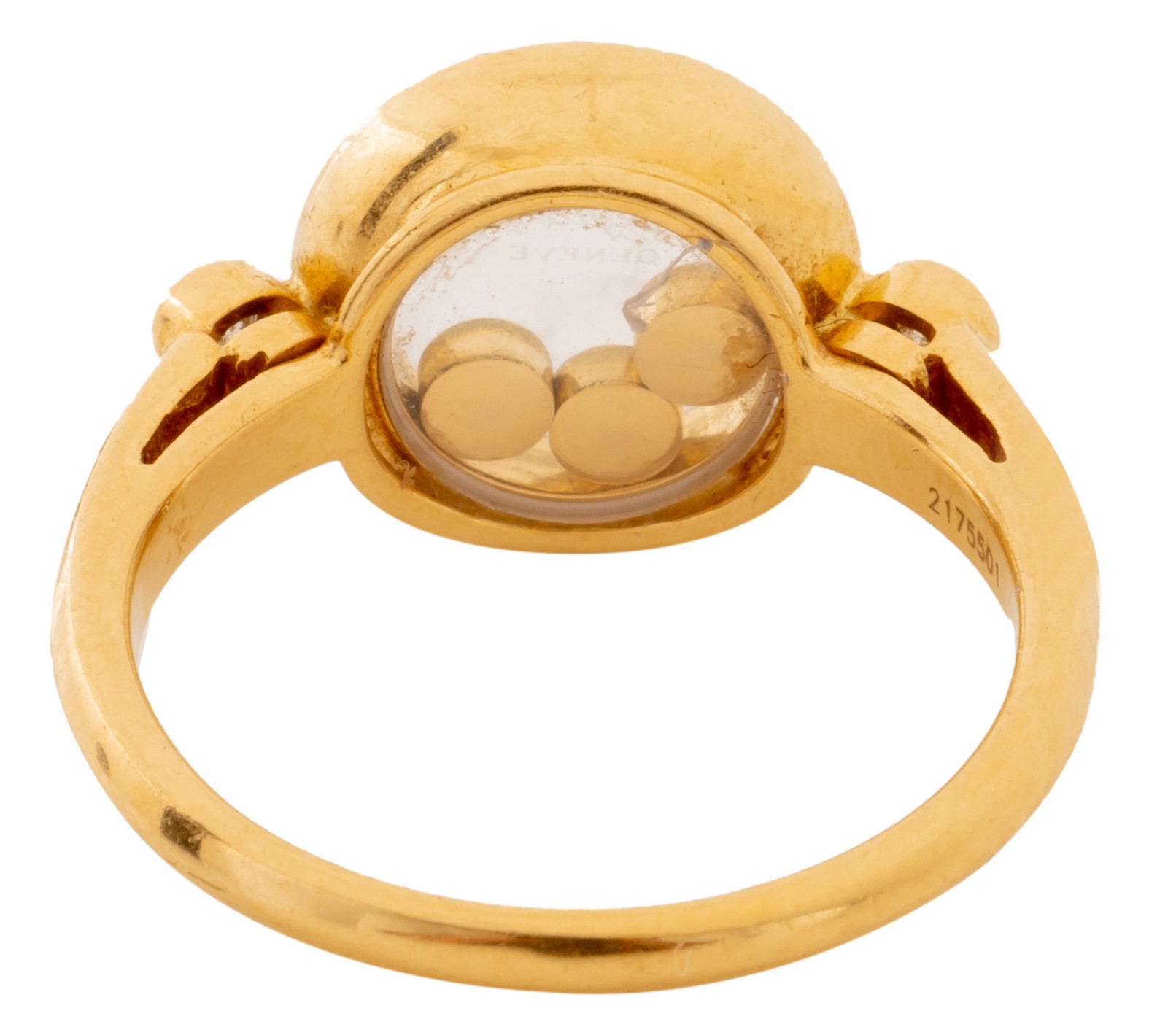 A Chopard 18ct yellow gold ring, set with brilliant-cut diamonds, 5,3 g (+) - Image 4 of 7